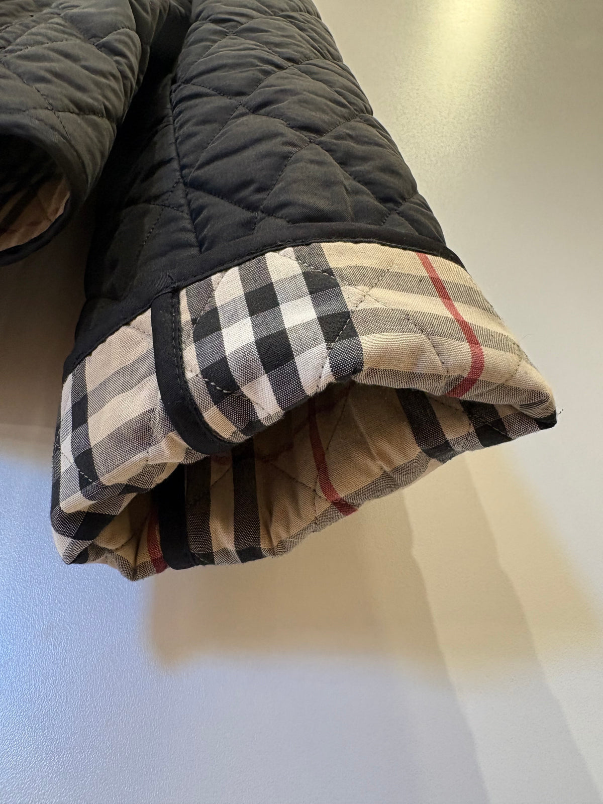 Burberry piumino mezzo peso tecnico imbottito interno check 46