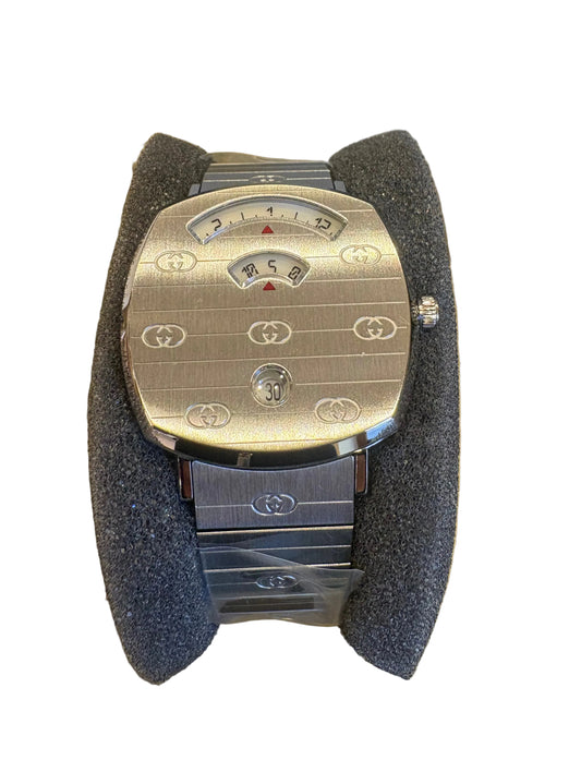 Gucci  Grip orologio Gucci Grip  in acciaio inossidabile con motivo GG inciso .nuovo