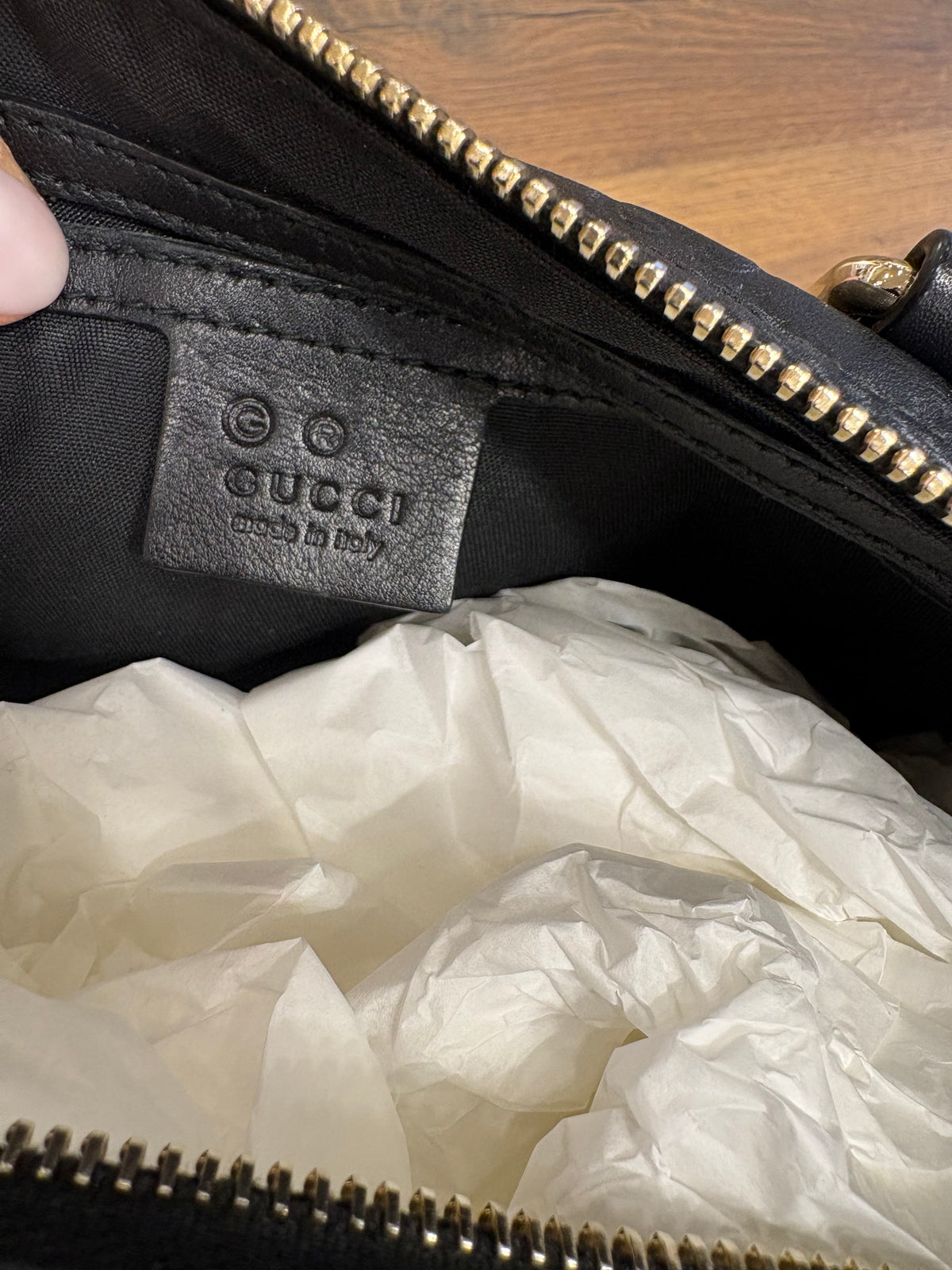 Gucci Borsa a Mano Bauletto  Joy Boston Medium in Pelle Guccissima Nera