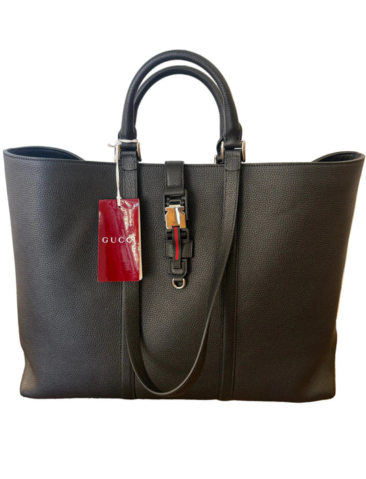 Borsa Tote Gucci Large con Dettaglio Web e Fibbia