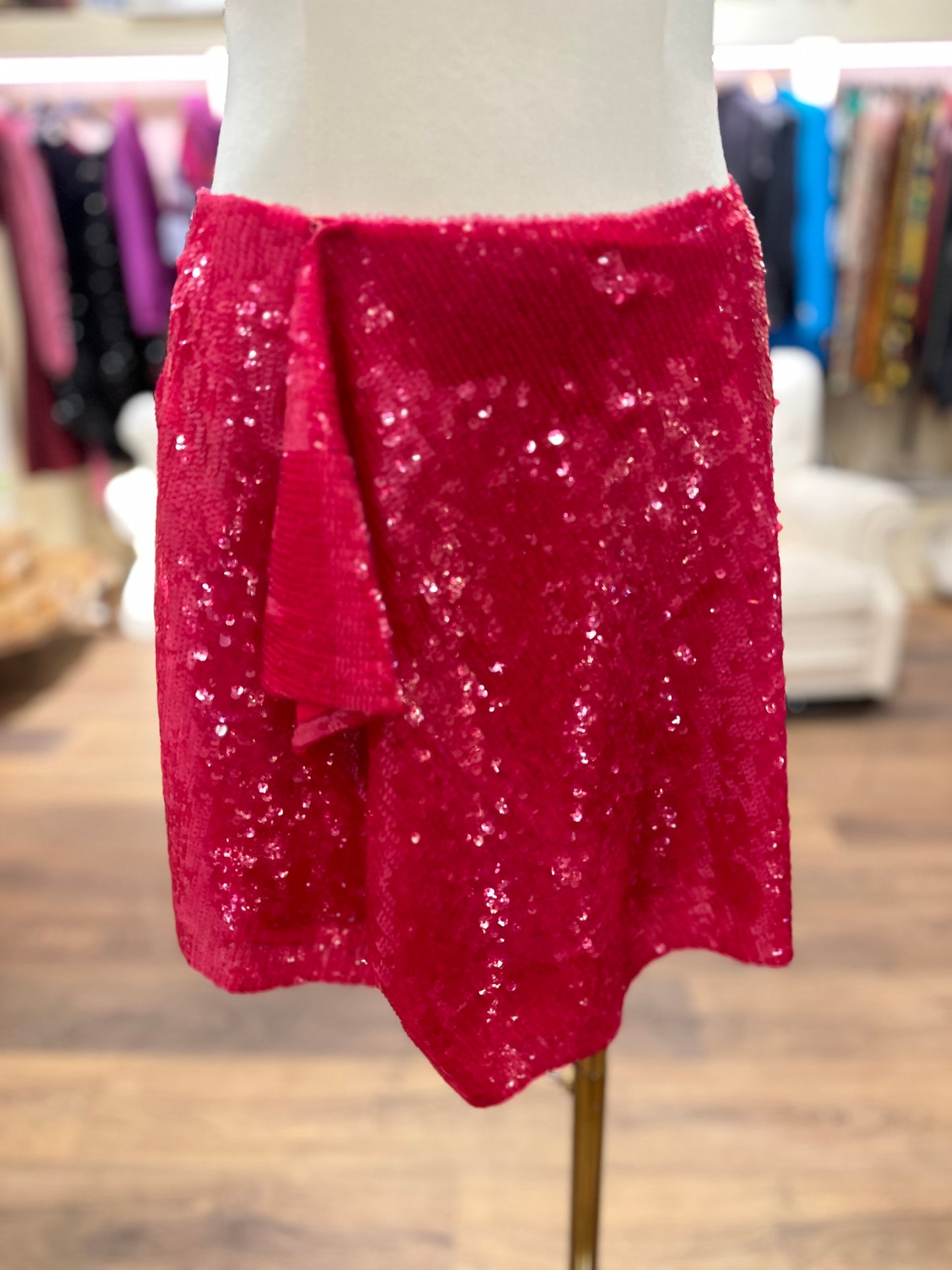 Alberta Ferretti gonna rosa  fluo paillettes