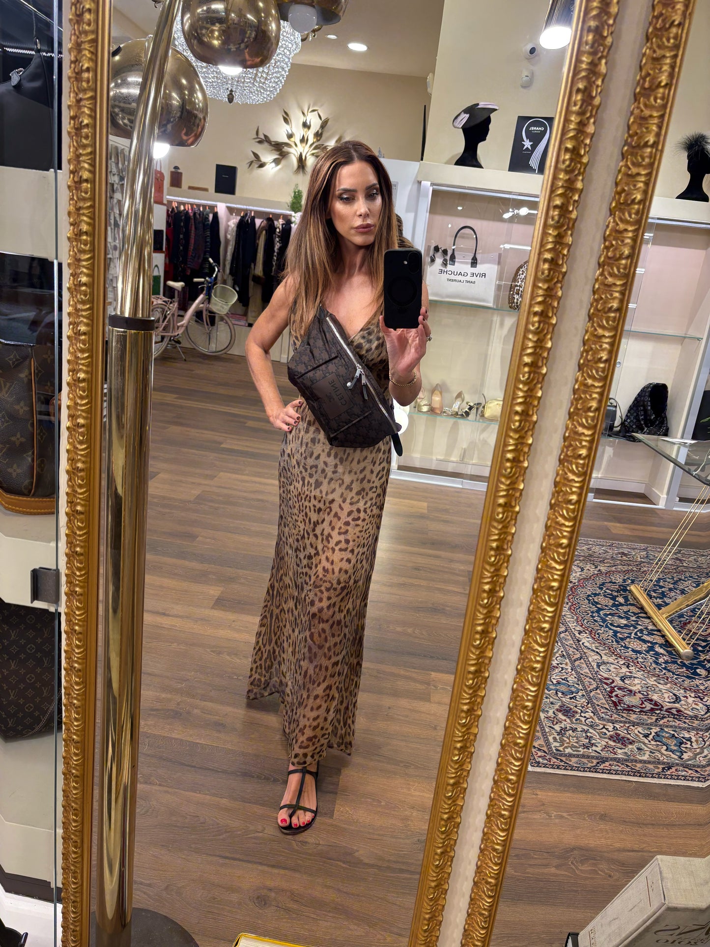 SLING BAG CELINE IMBOTTITA IN NYLON E PELLE DI VITELLO - MARRONE/NERO