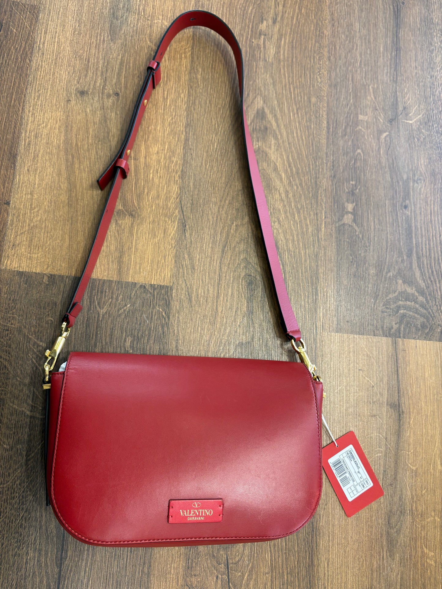 Valentino VLogo Walk borsa a spalla in vitello rosso