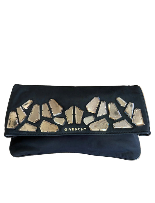 Givenchy pochette nylon e specchietti ambrati