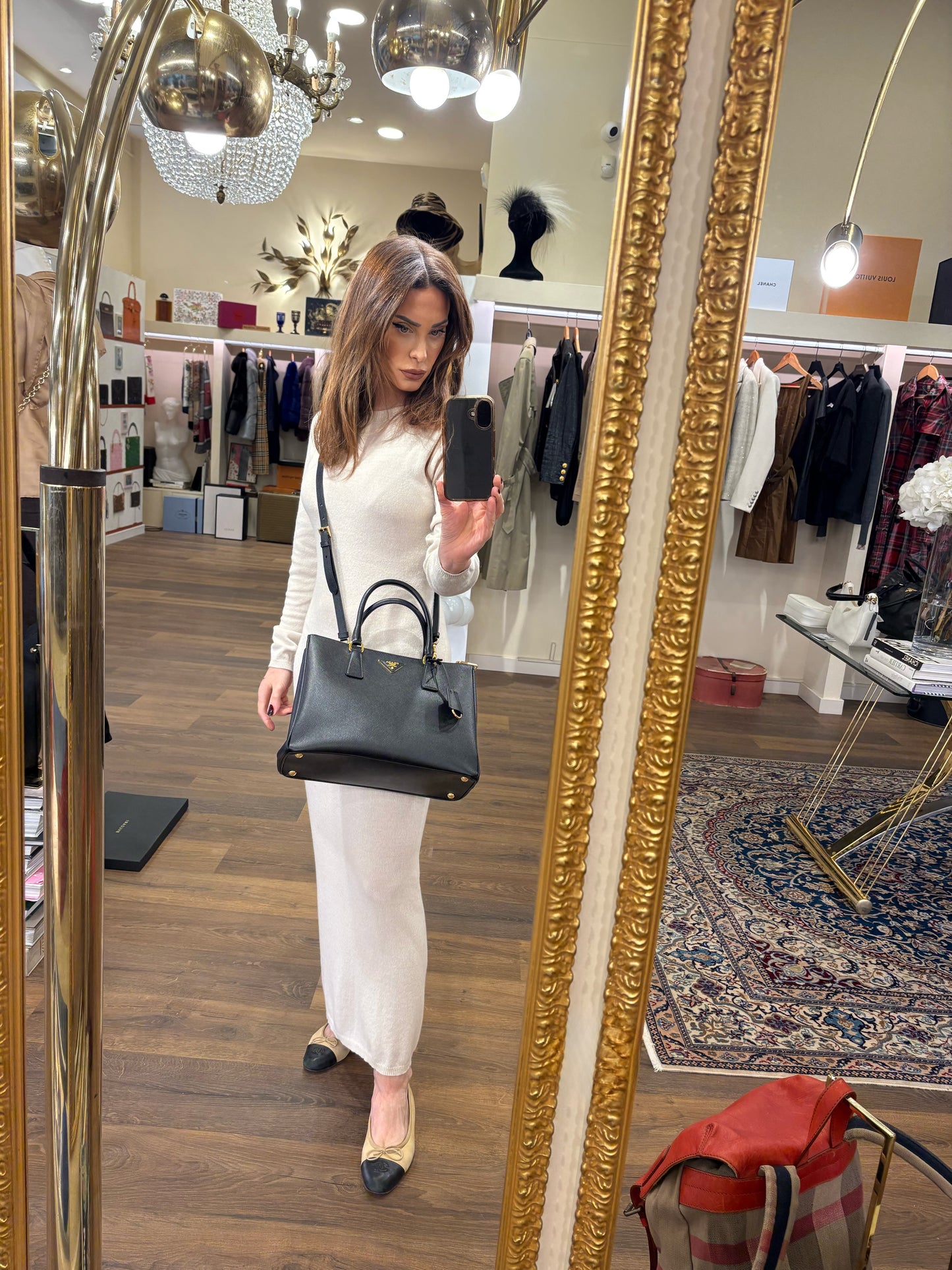 Borsa Prada Galleria Medium in Pelle Saffiano Nera – Full Set Nuovo