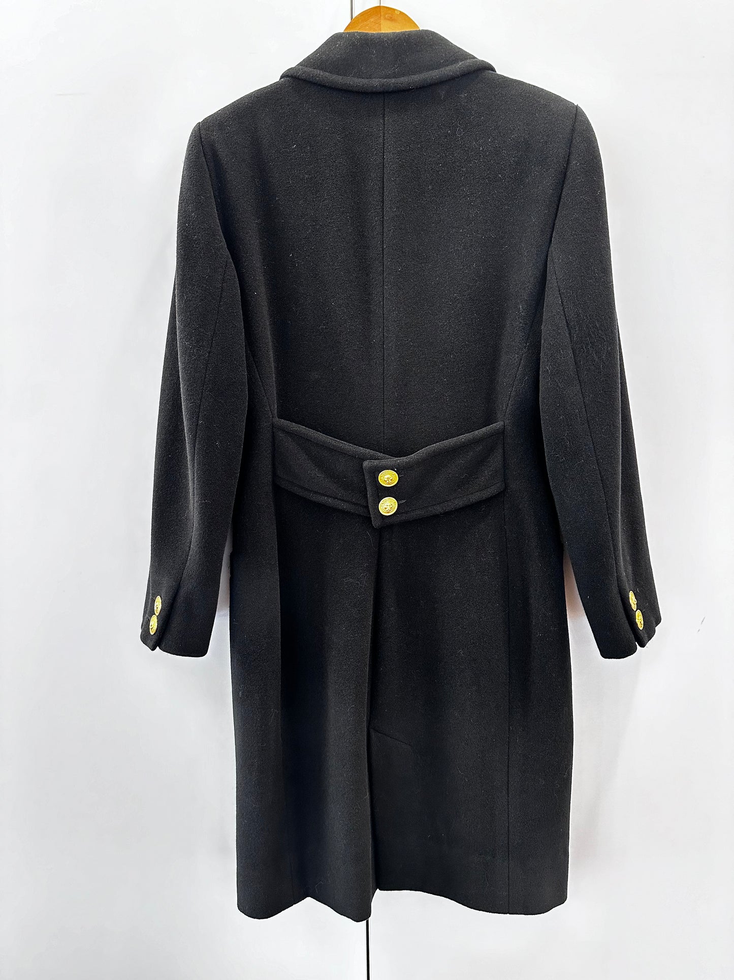 Versus Gianni Versace cappotto in lana doppio petto nero