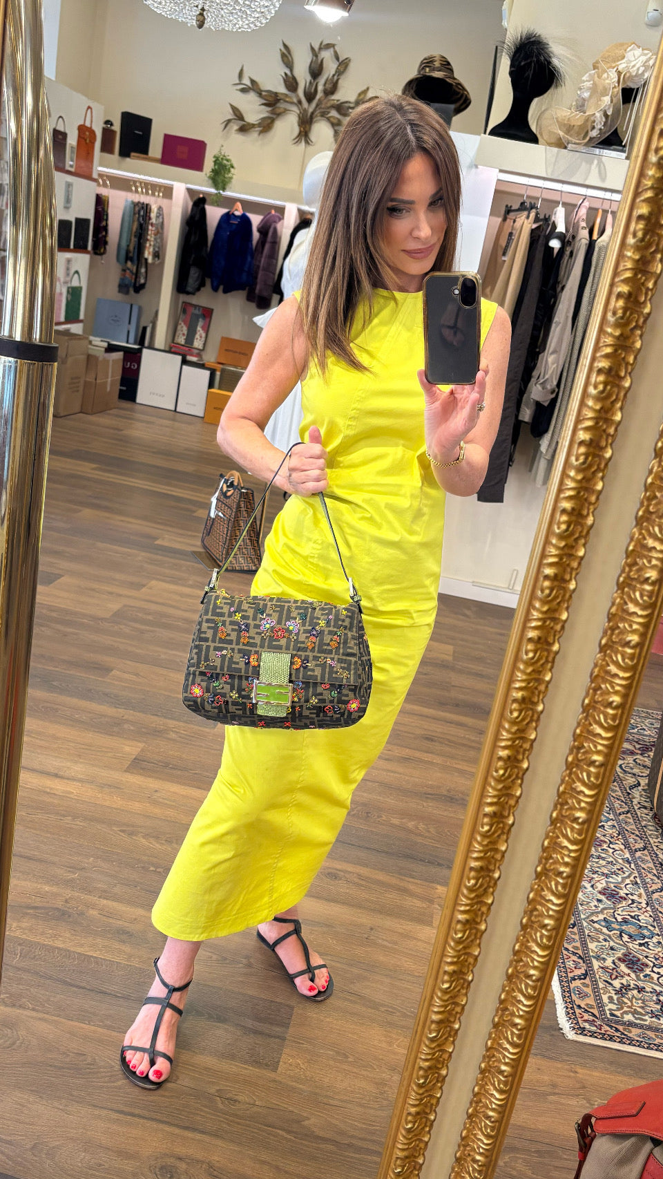 Fendi Zucca Floral Beaded Baguette Bag (Edizione Limitata Vintage, anni 2000)