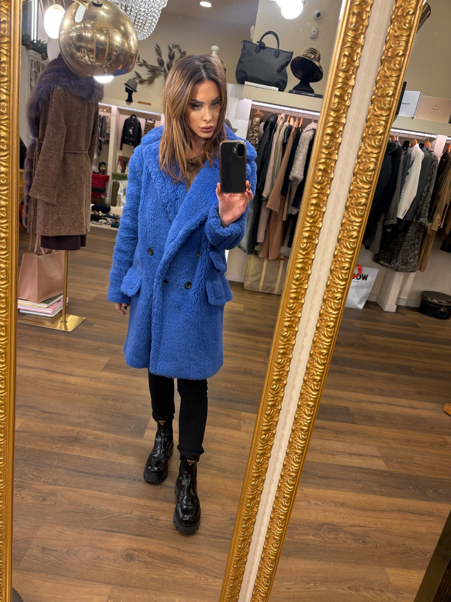 Max Mara cappotto Teddy Bear azzurro 40