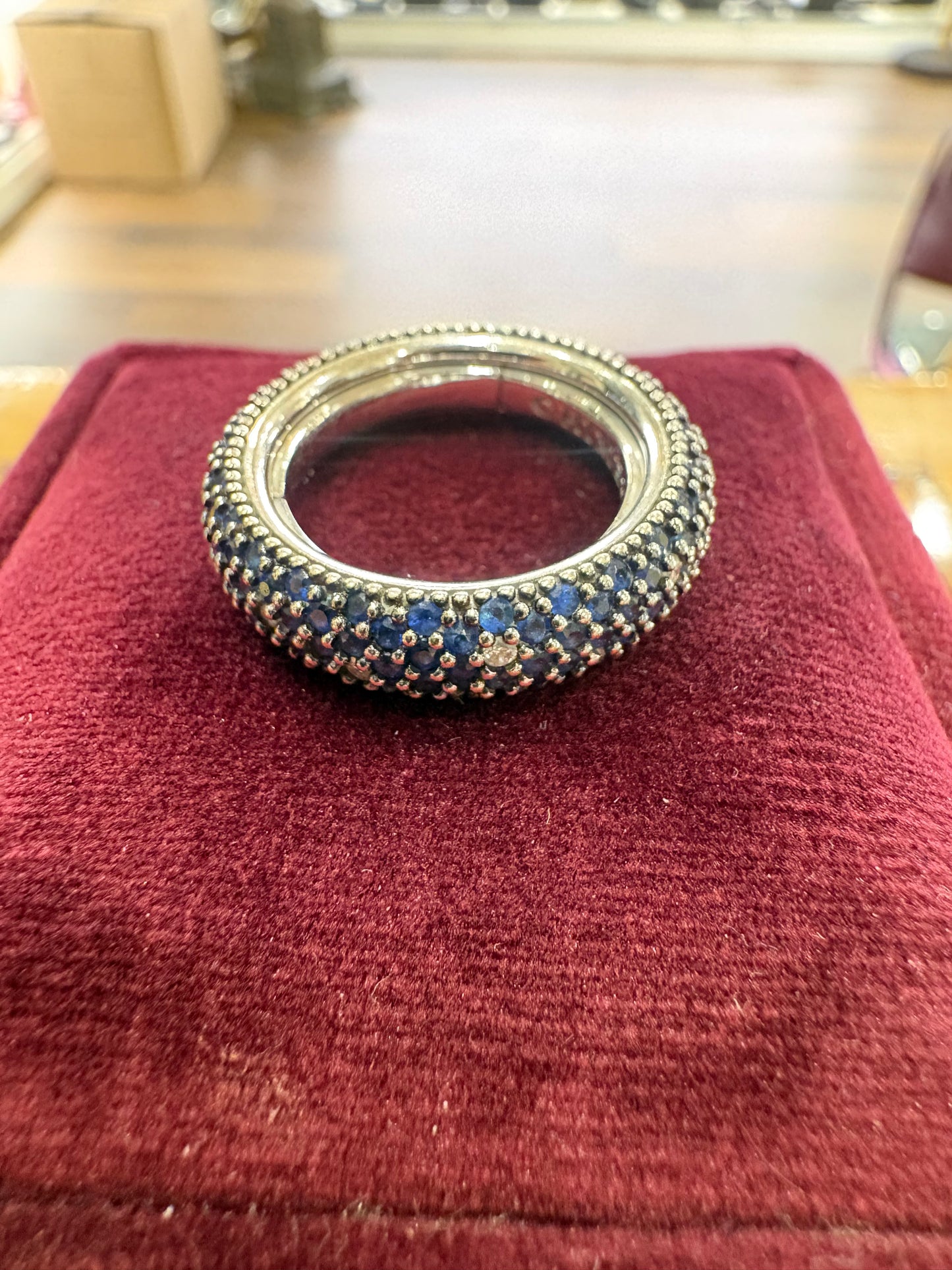 Anello Chimento Forever Star in Oro Giallo con Zaffiri Blu e Diamanti