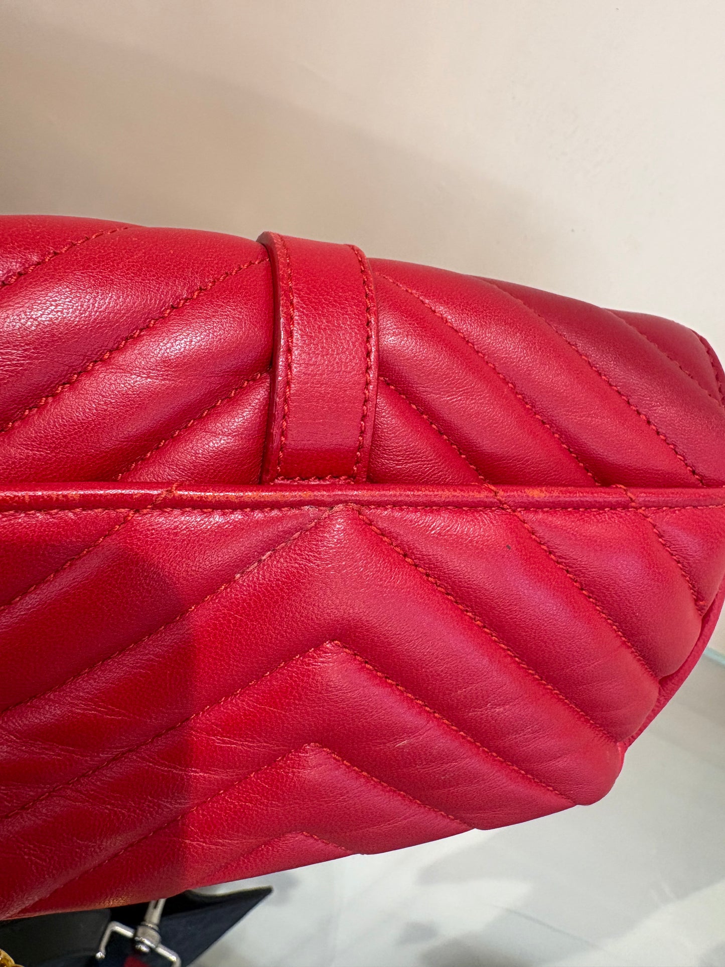 Saint Laurent Classic Baby Monogram Chain Bag in Matelassé Leather