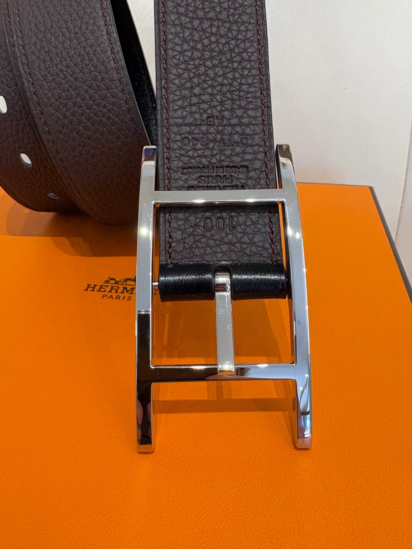 Hermès cintura uomo reversibile mis 100