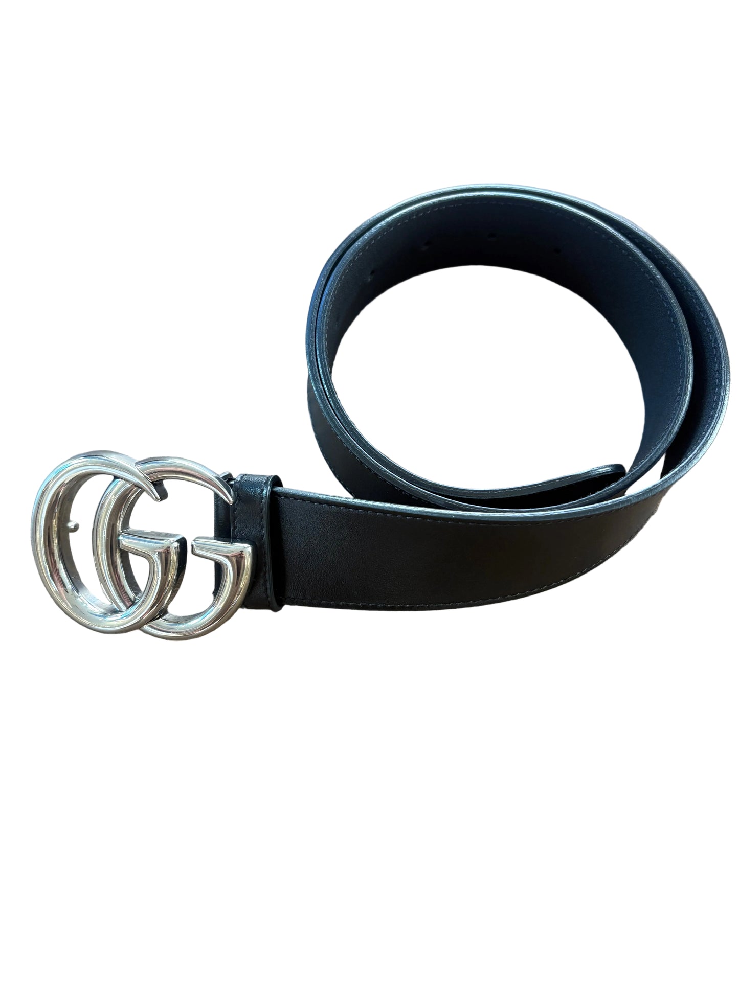 Gucci  Marmont cintura in pelle metallo silver 4cm