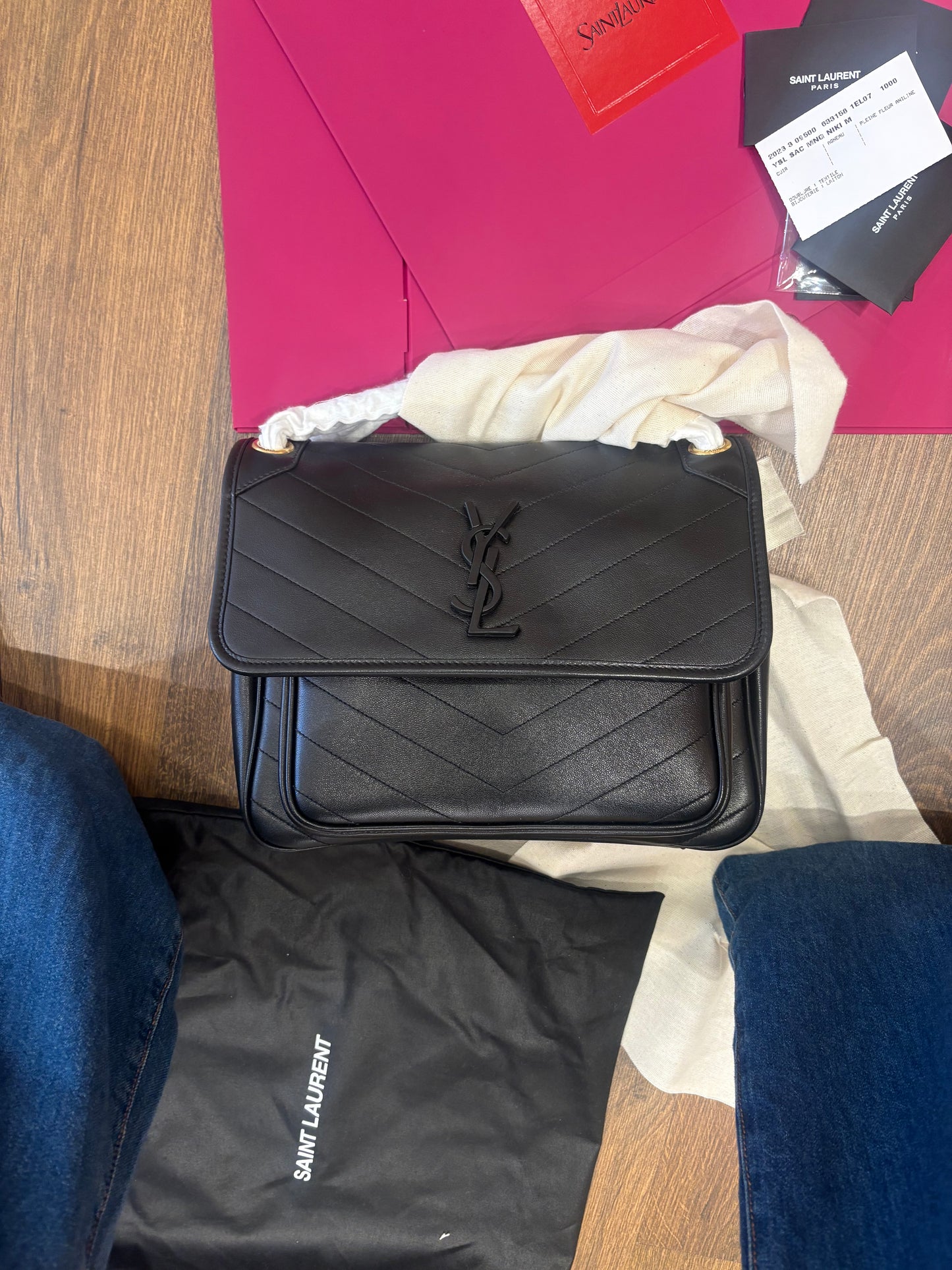 Saint Laurent Niki media in pelle