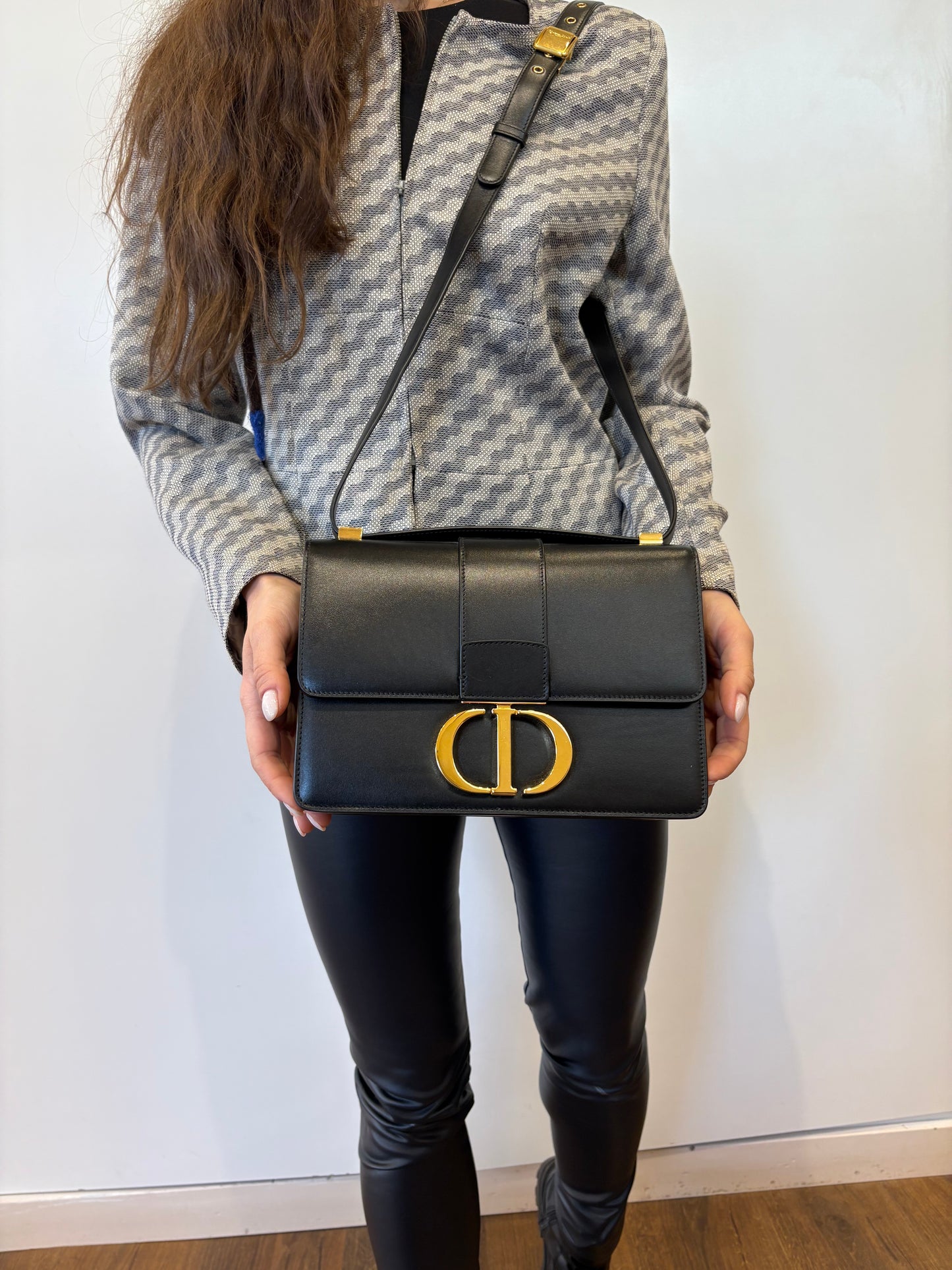 Dior borsa 30 Montaigne vitello nero