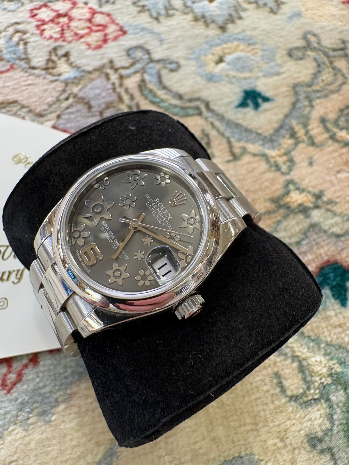 Rolex Datejust 31 con quadrante Floral Dark Rhodium