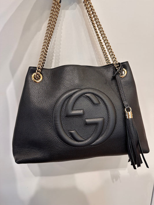 Gucci Soho bag in pelle martellata nera