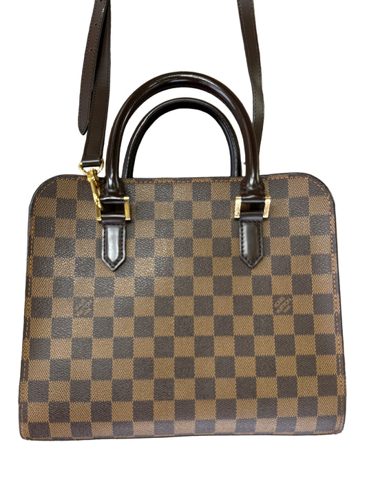 Louis Vuitton Triana borsa a tracolla in tela ebene damier