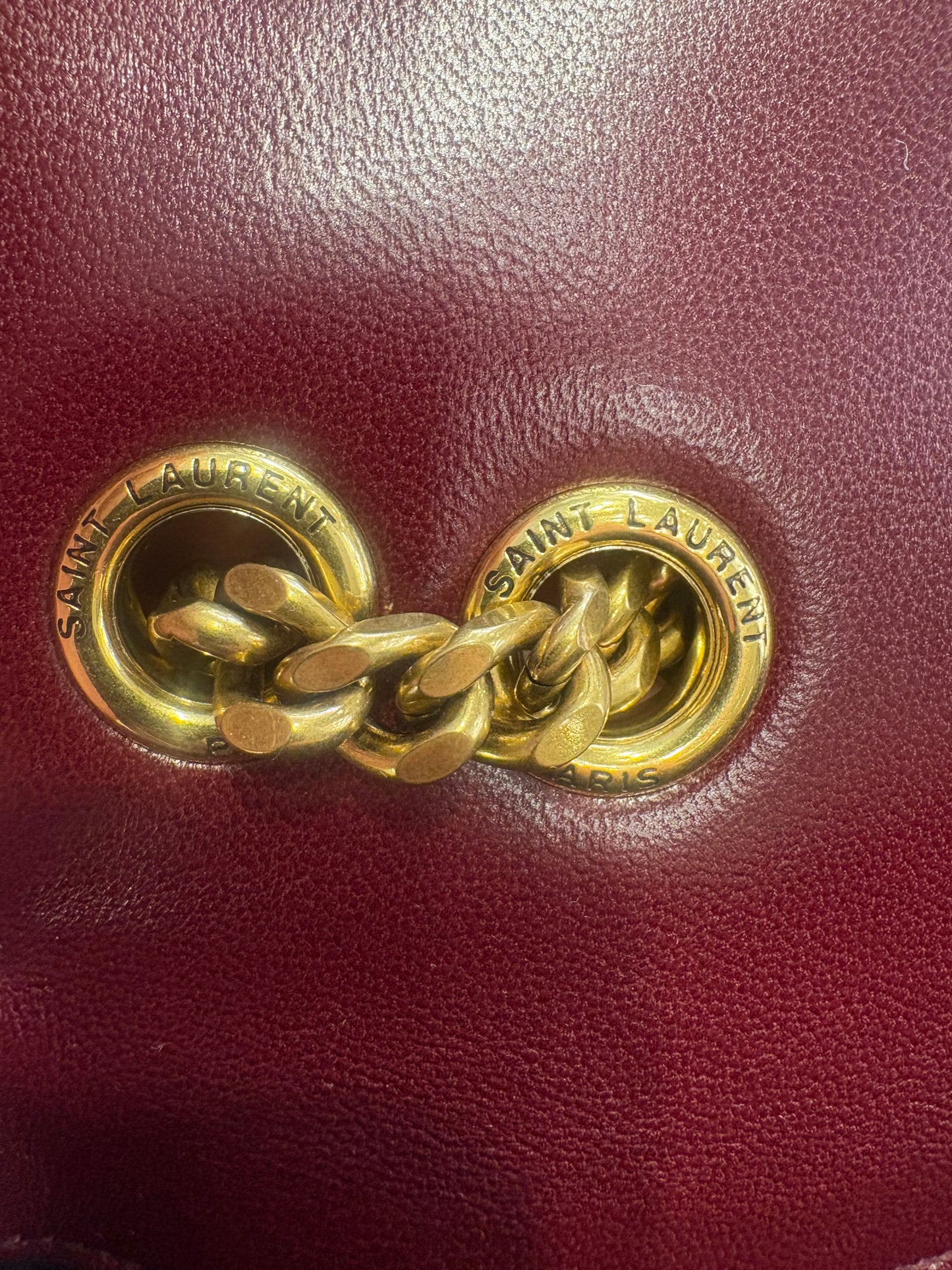 Ysl Loulou small in pelle trapuntata rouge cabernet . Nuova