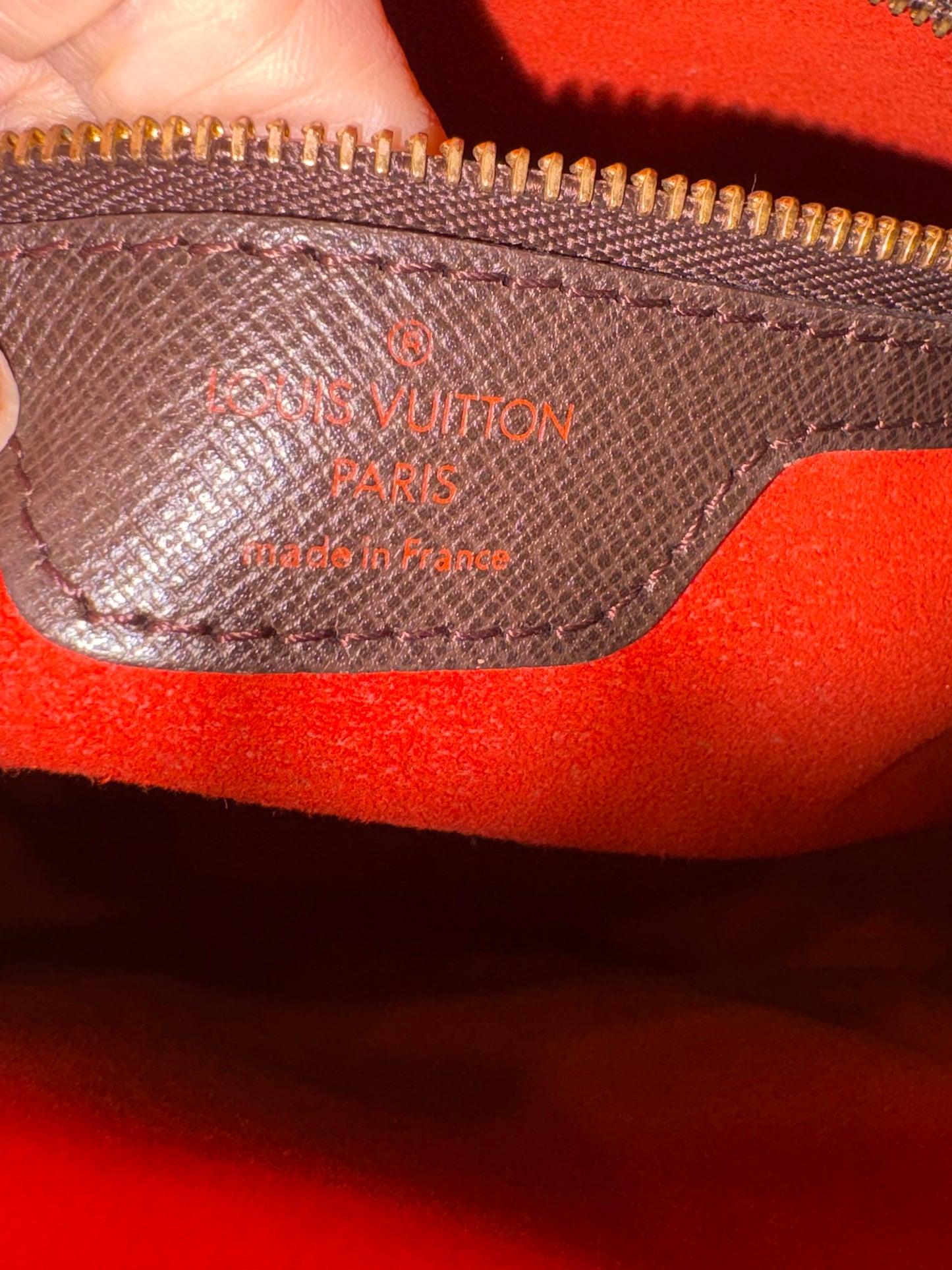 Louis Vuitton Triana borsa a tracolla in tela ebene damier