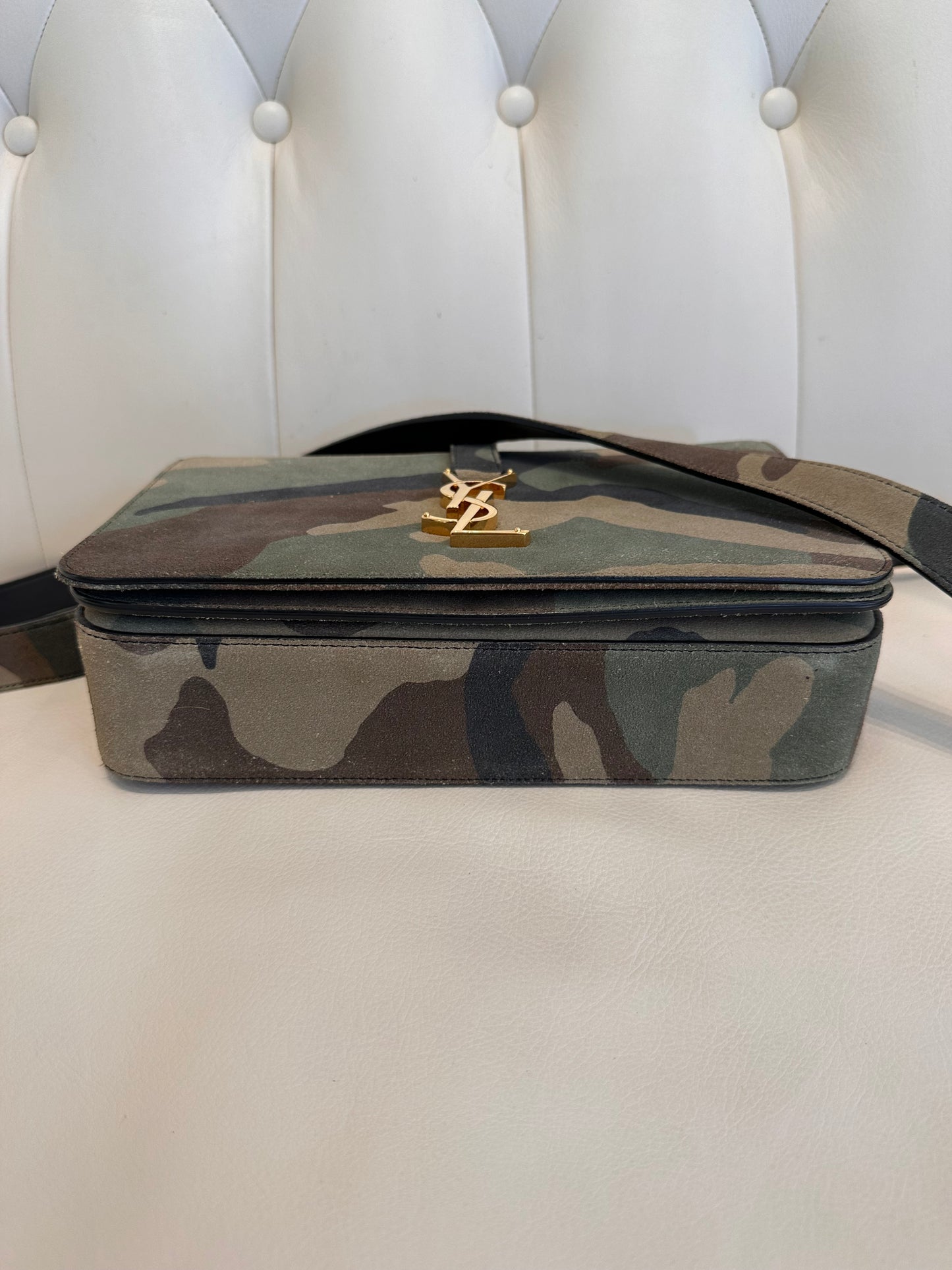 Ysl borsa Universite’ in camoscio camouflage