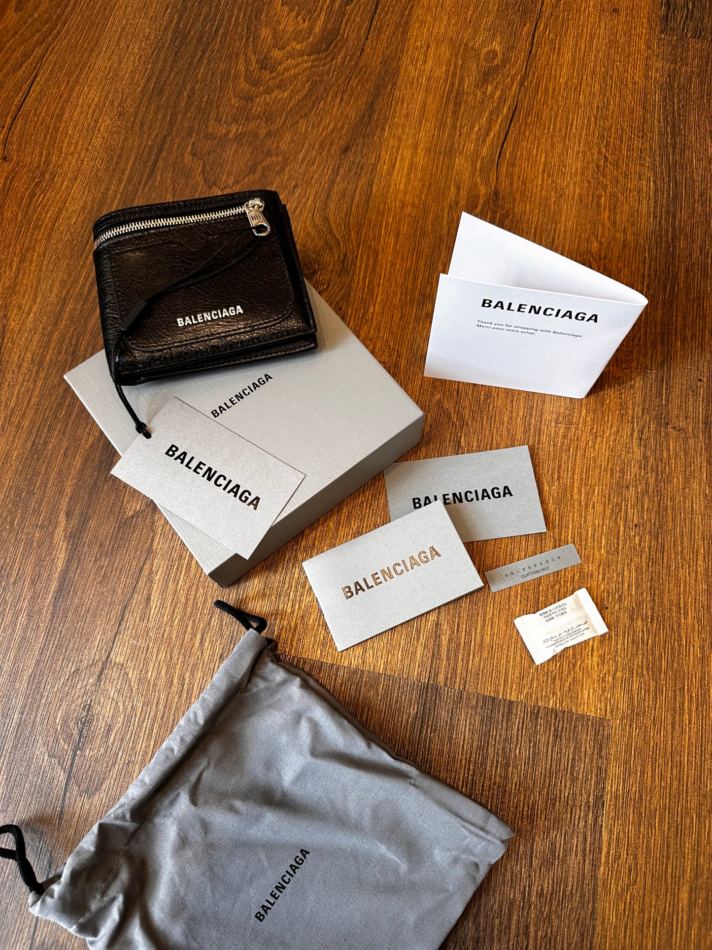 Balenciaga portafoglio Bi- Fold Superbusy pelle nuovo