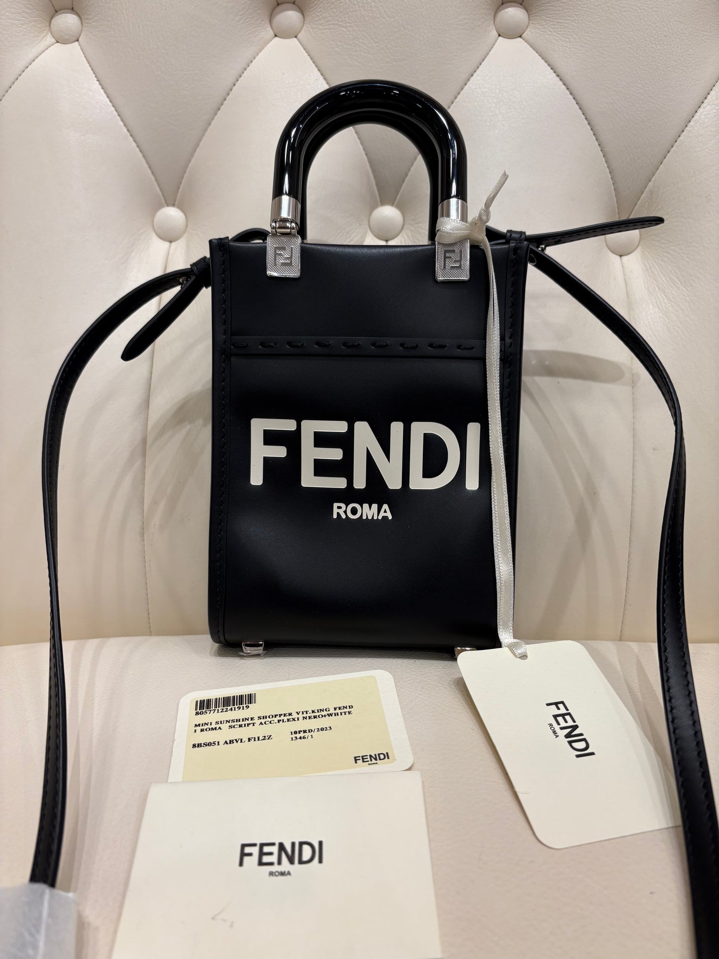 Fendi mini shopping bag macro logo