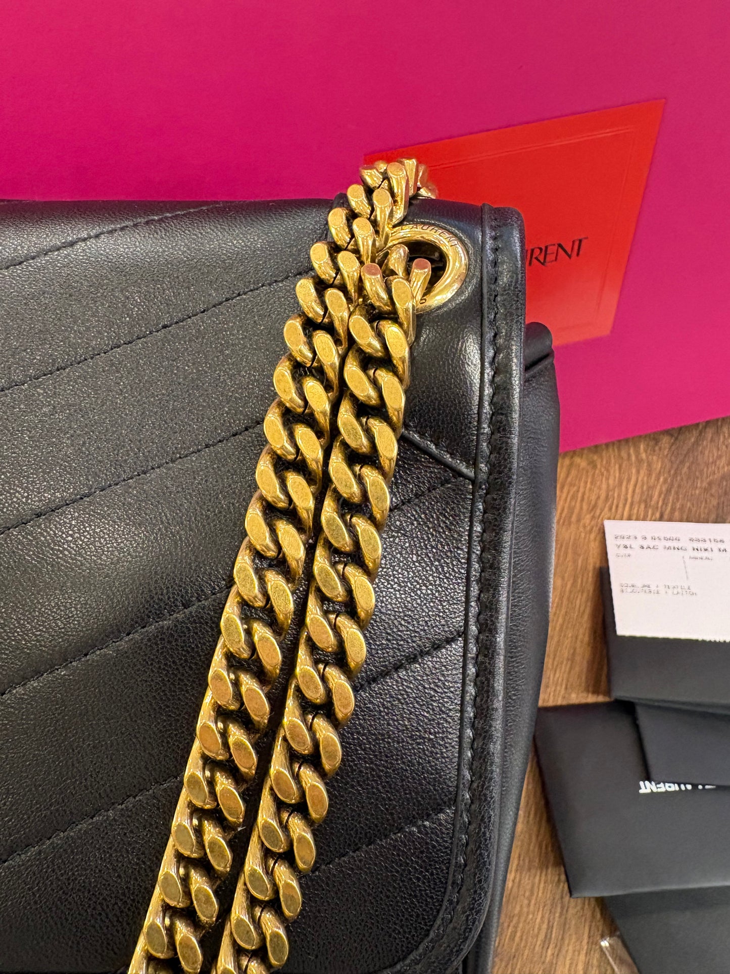 Saint Laurent Niki media in pelle