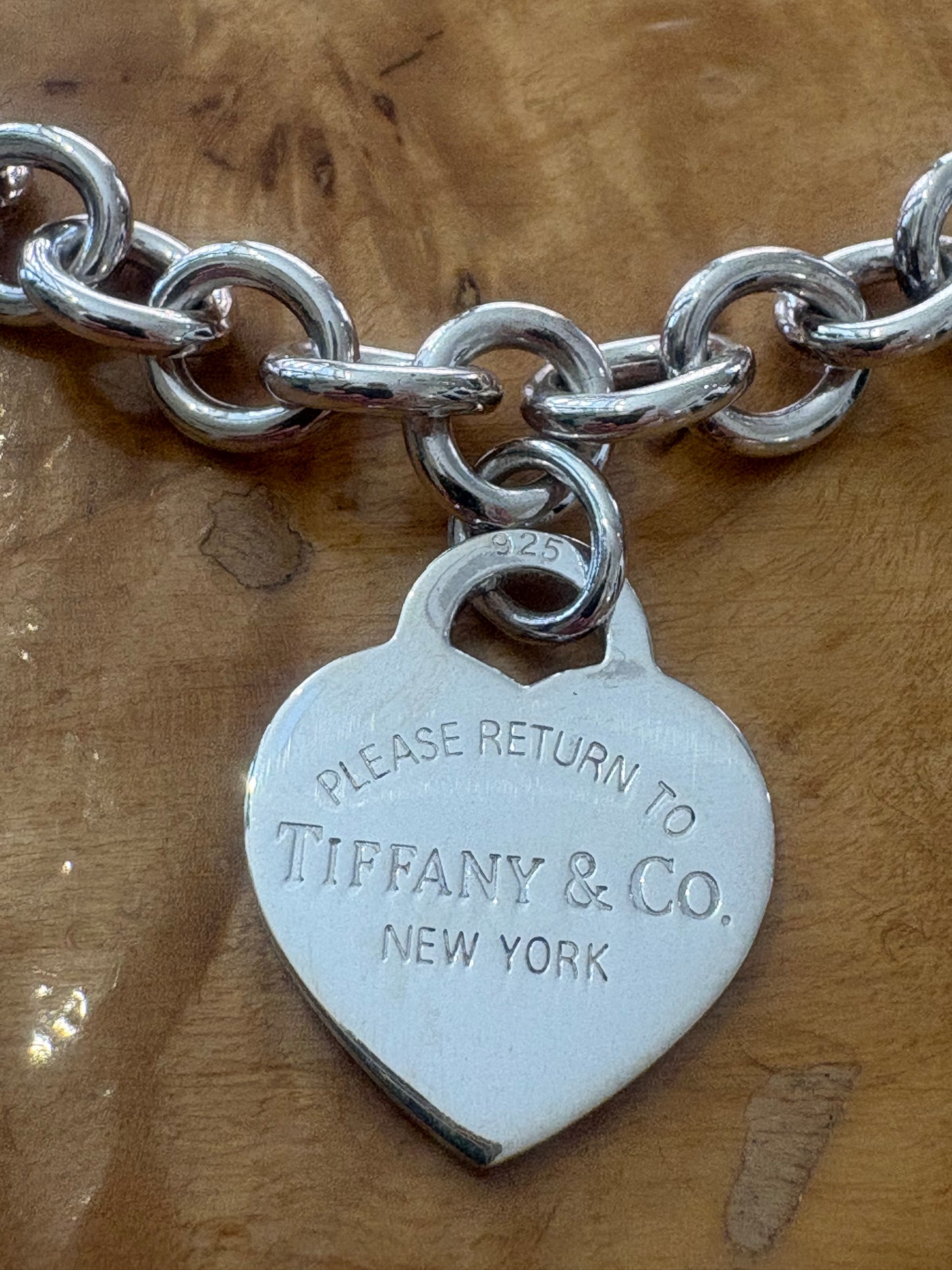 Collana Chain Link Heart Tag in argento