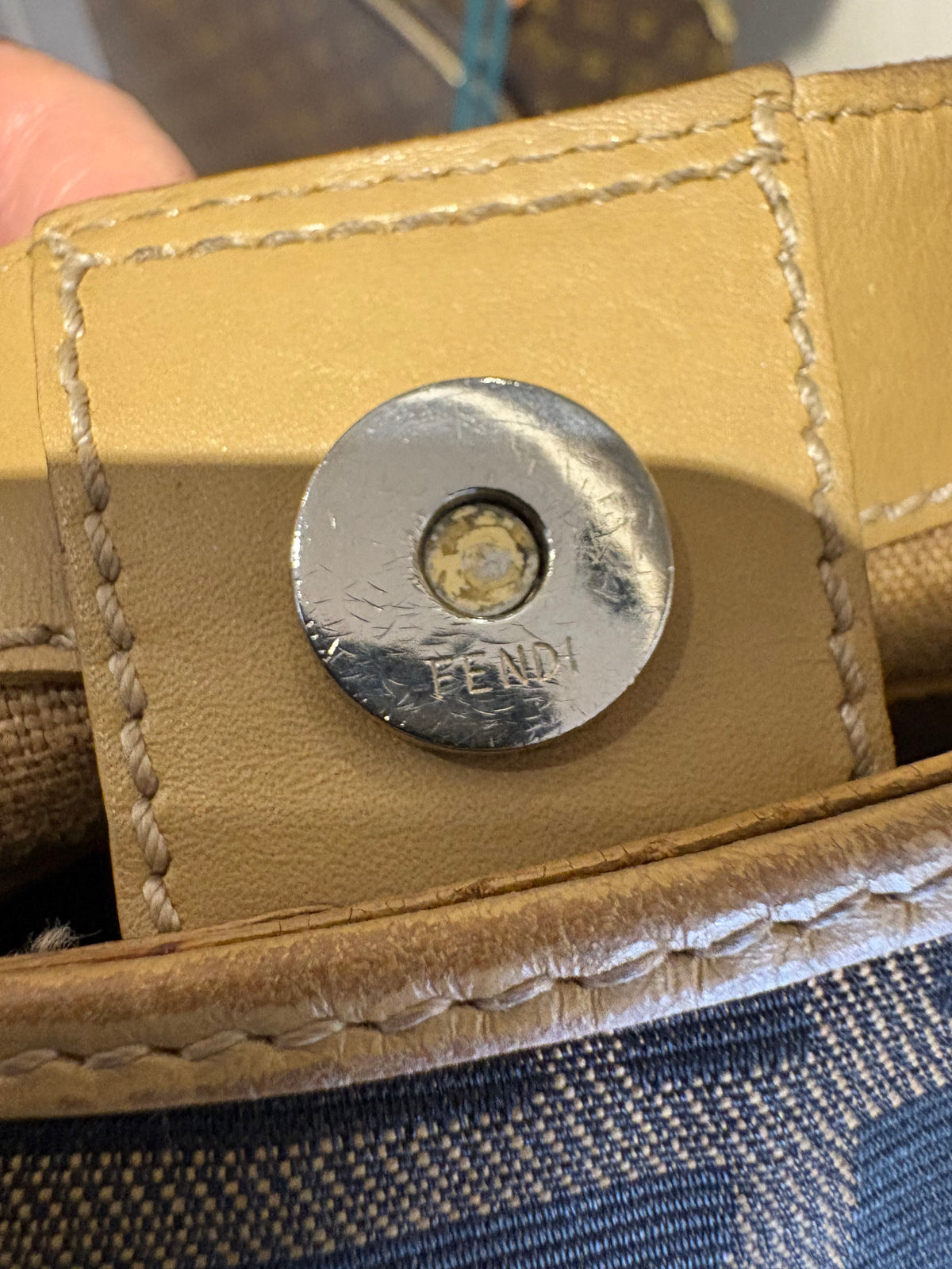Fendi borsa hobo a spalla tela zucca e pelle . Vintage