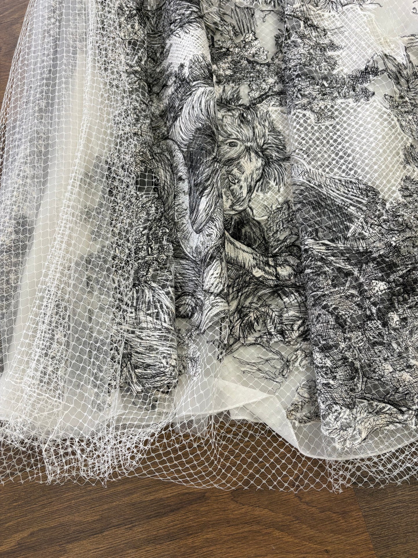 Christian Dior Gonna Midi "Toile de Jouy" in Tulle e Seta Collezione Cruise 2019