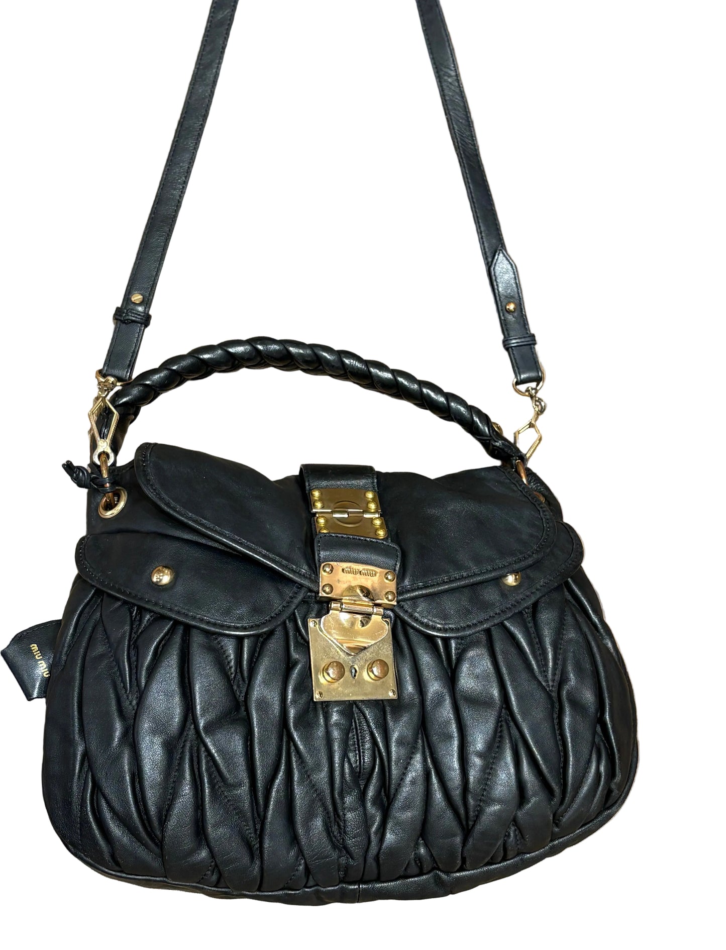 Miu Miu Coffer in pelle matelasse ‘ nera