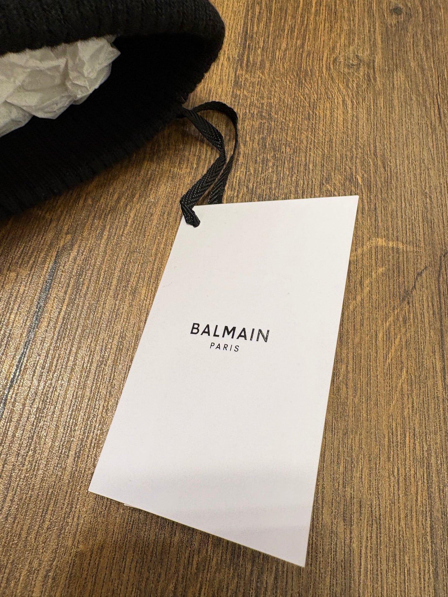 Balmain cuffia in lama logo paillettes nuovo