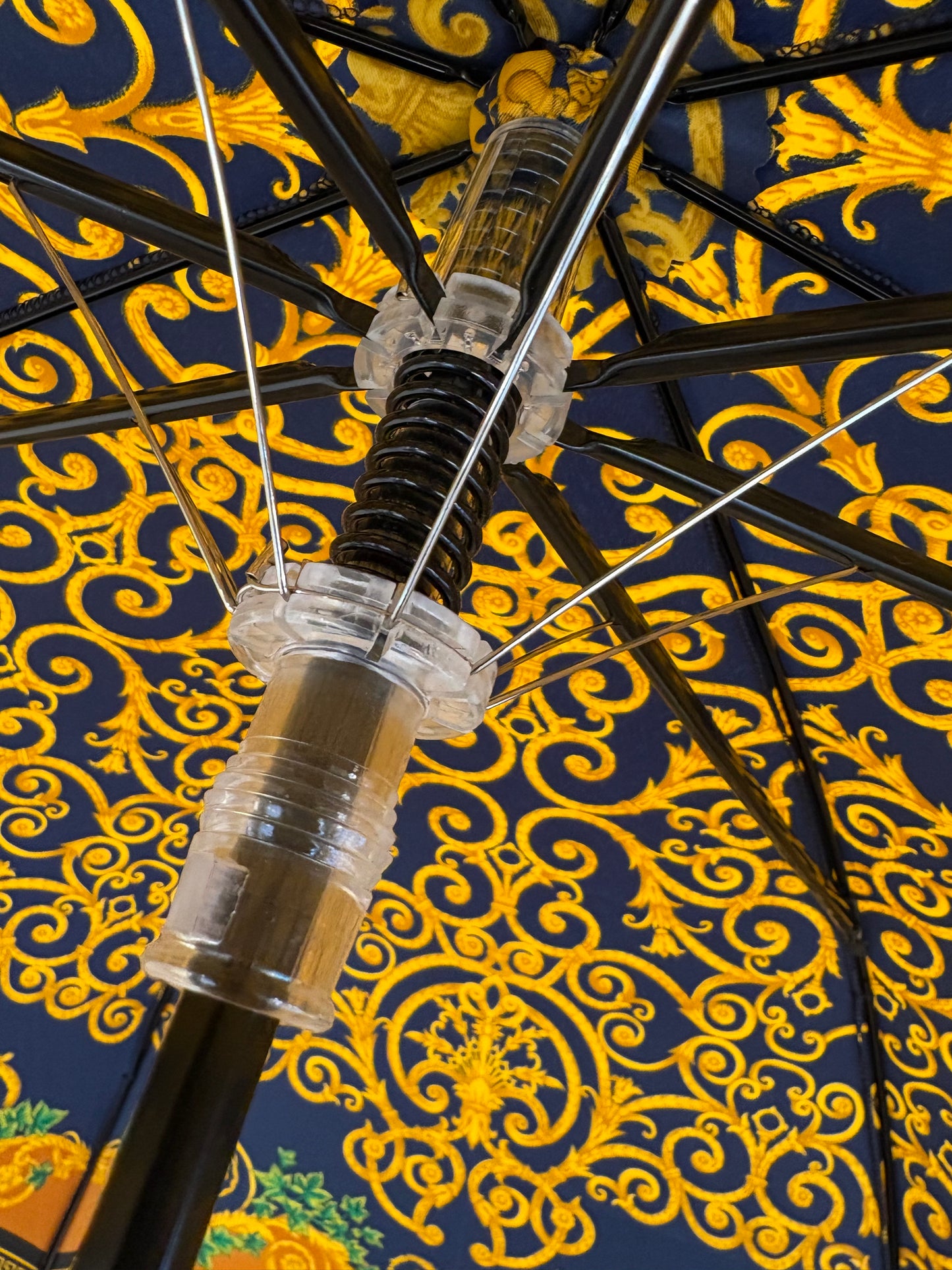 Versace ombrello  barocco blu giallo. Nuovo
