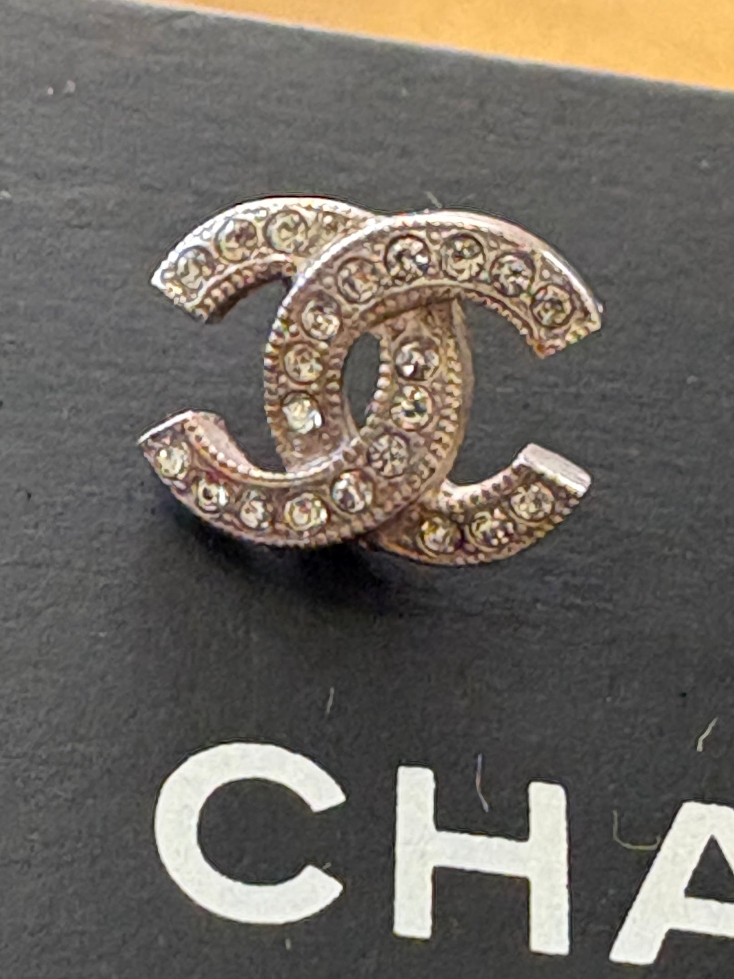 Chanel orecchini CC logo in metallo silver