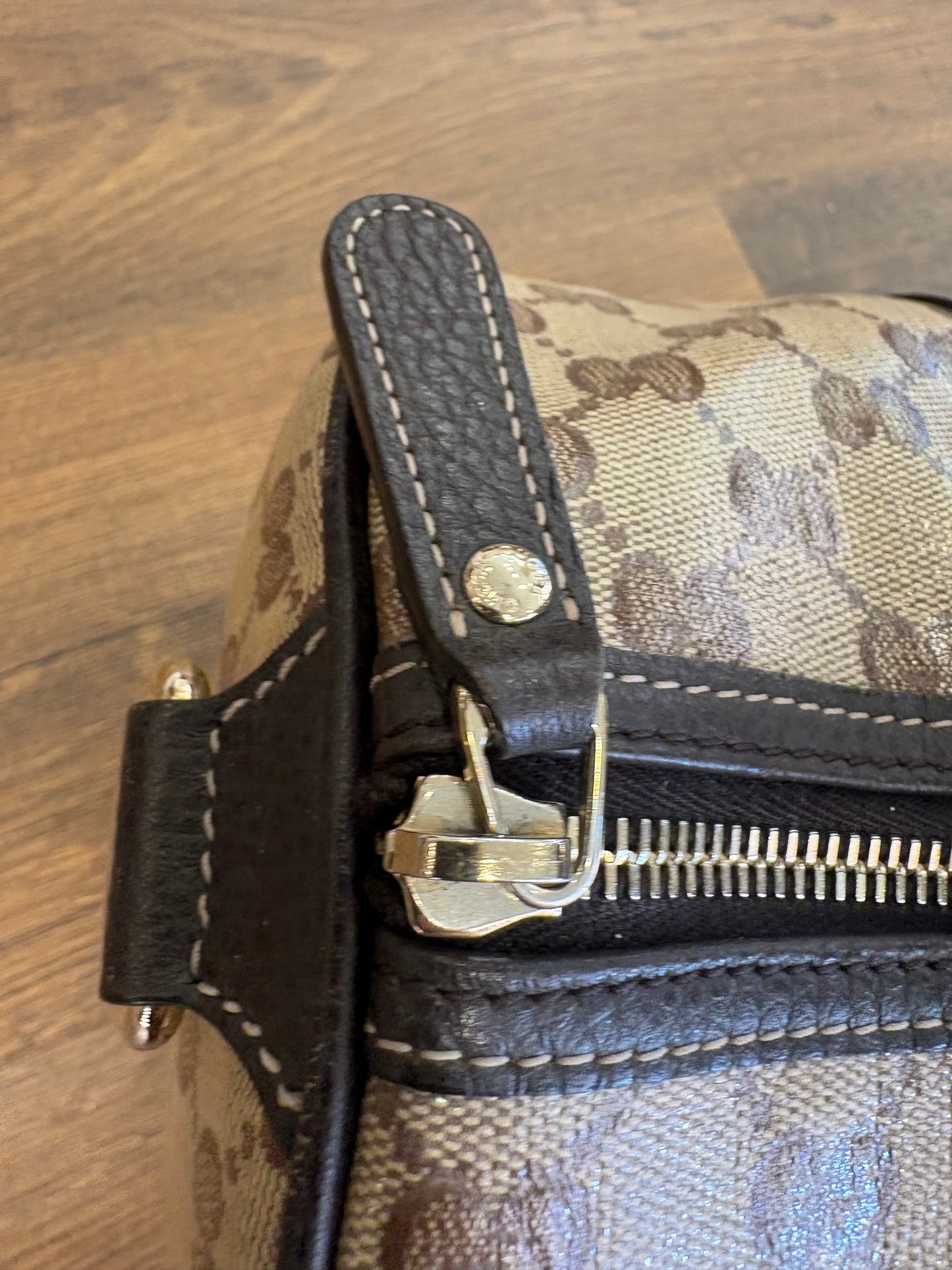 Gucci Bauletto Joy Boston Bag in Tela GG Crystal e Pelle