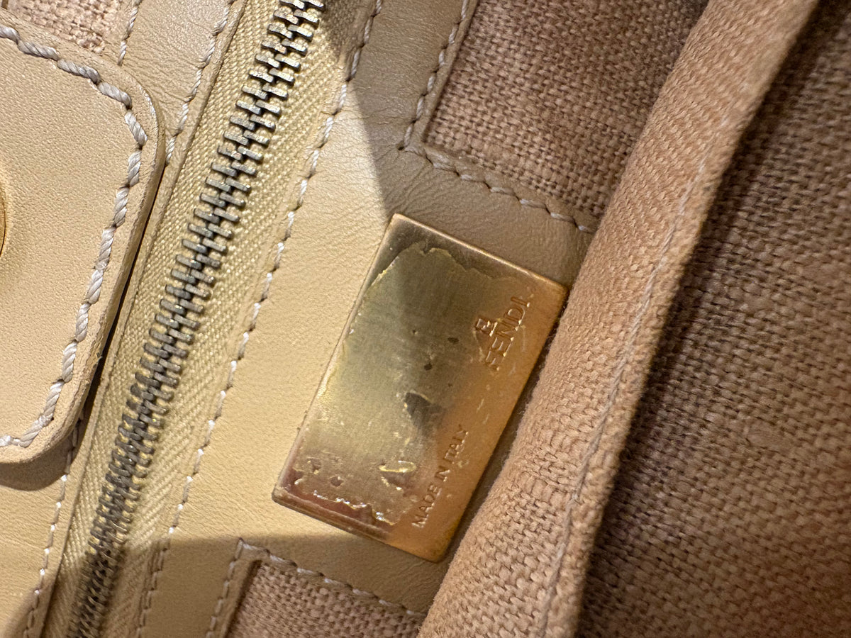 Fendi borsa hobo a spalla tela zucca e pelle . Vintage