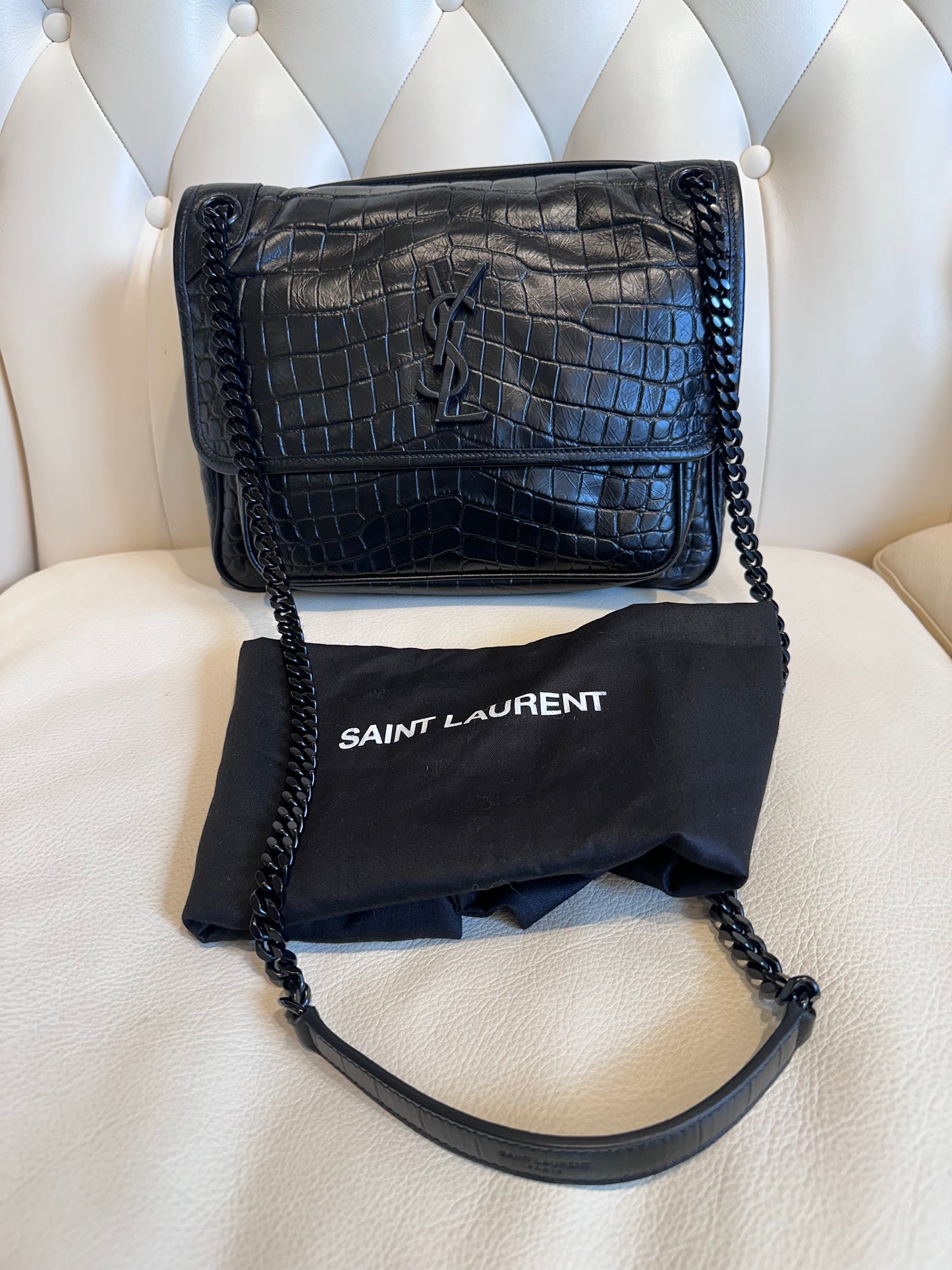 Ysl  Niki in pelle cocco nuova full set