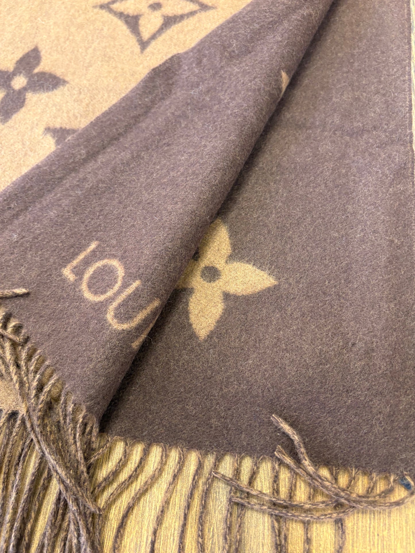 Louis Vuitton sciarpa grande Reykjavik motivo monogram Giant cashmere nuova