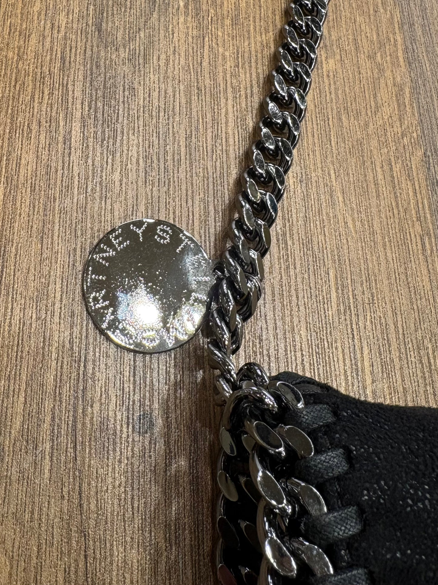 borsa a tracolla Falabella Stella McCartney in tessuto Shaggy Deer nero