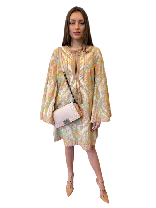 Gucci Kaftano in cotone stampato maniche ampie