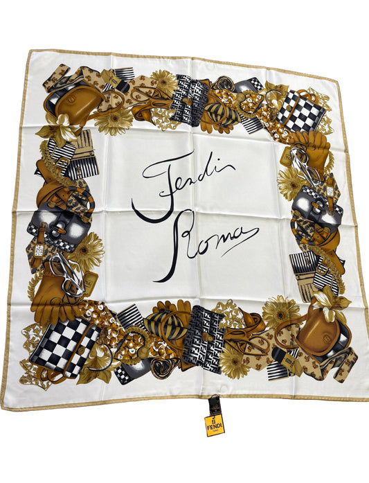 Fendi foulard in seta . Nuovo