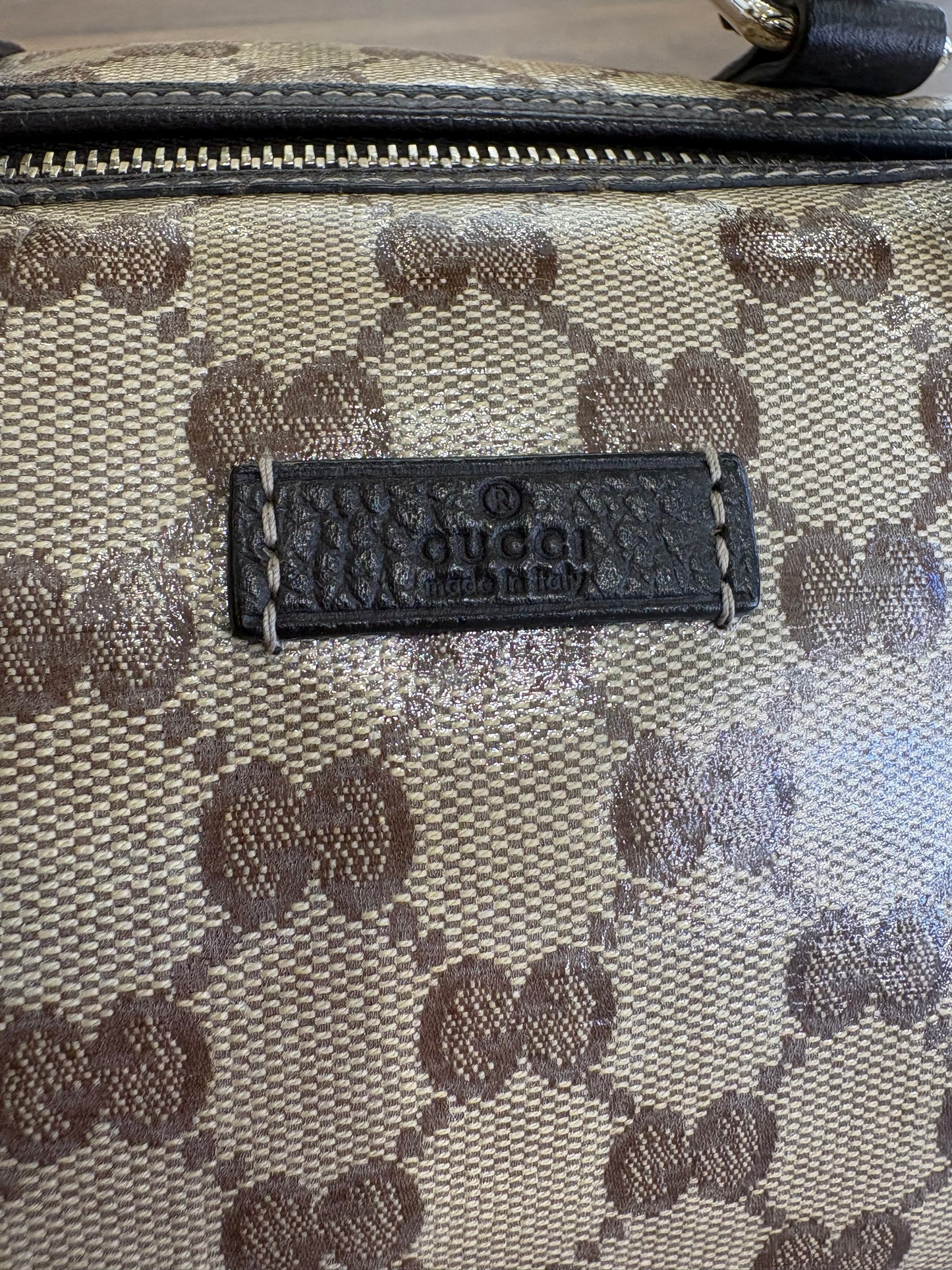 Gucci Bauletto Joy Boston Bag in Tela GG Crystal e Pelle