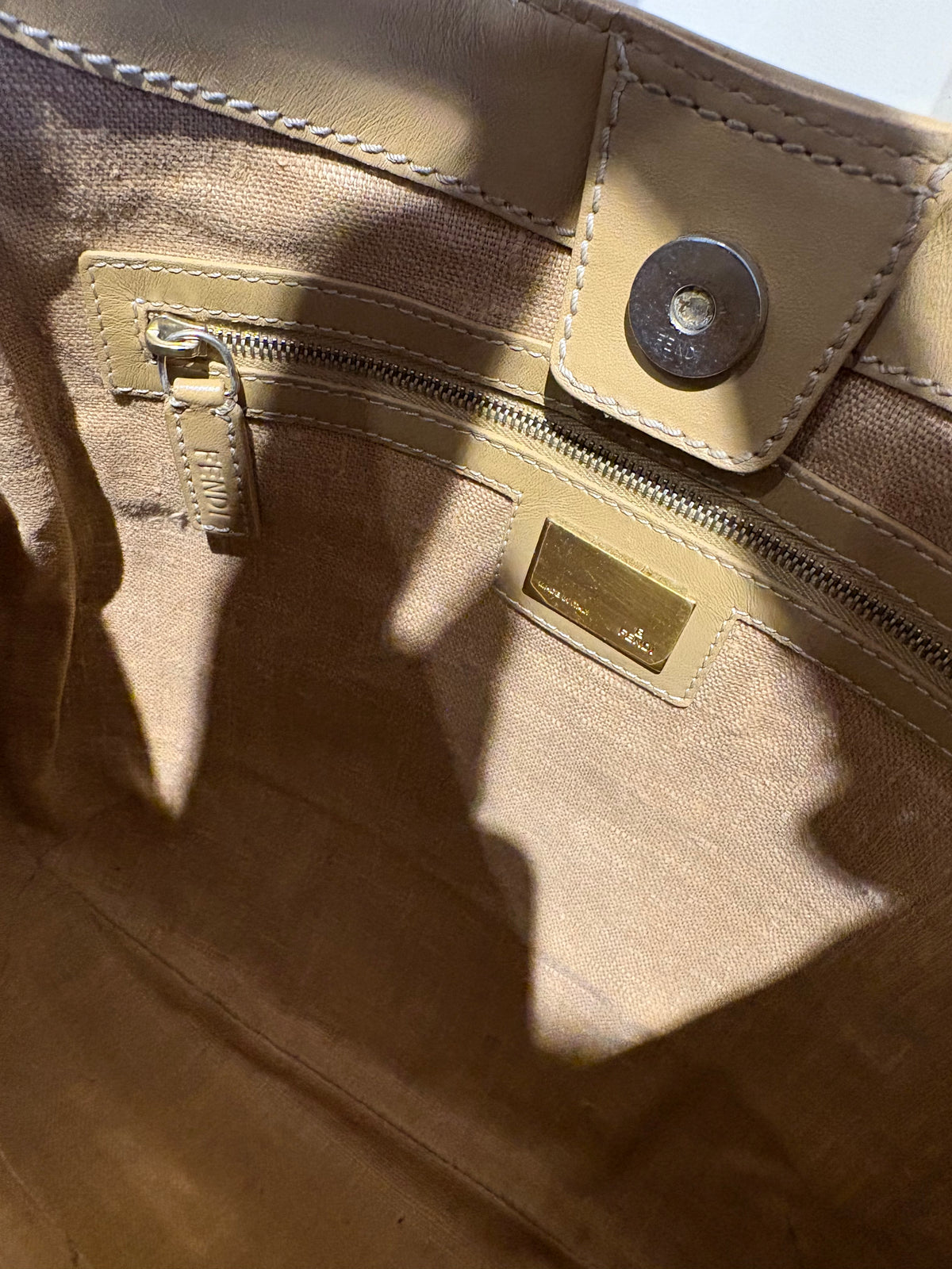 Fendi borsa hobo a spalla tela zucca e pelle . Vintage