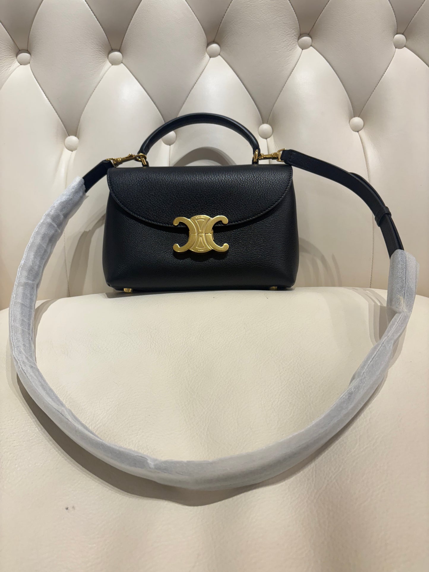 Celine borsa Nino Teen in pelle di vitello granata