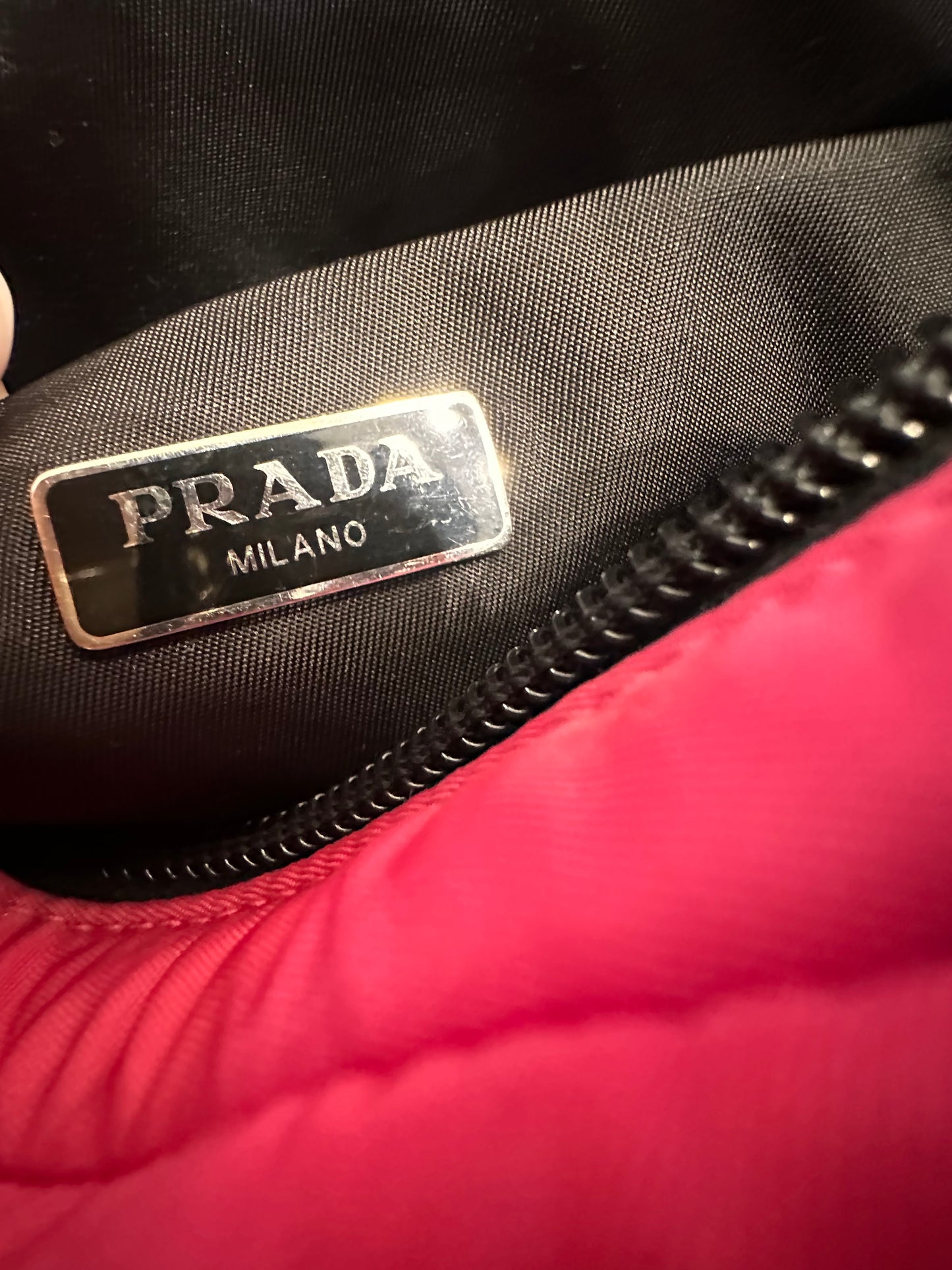 Prada marsupio tela rosa fluo