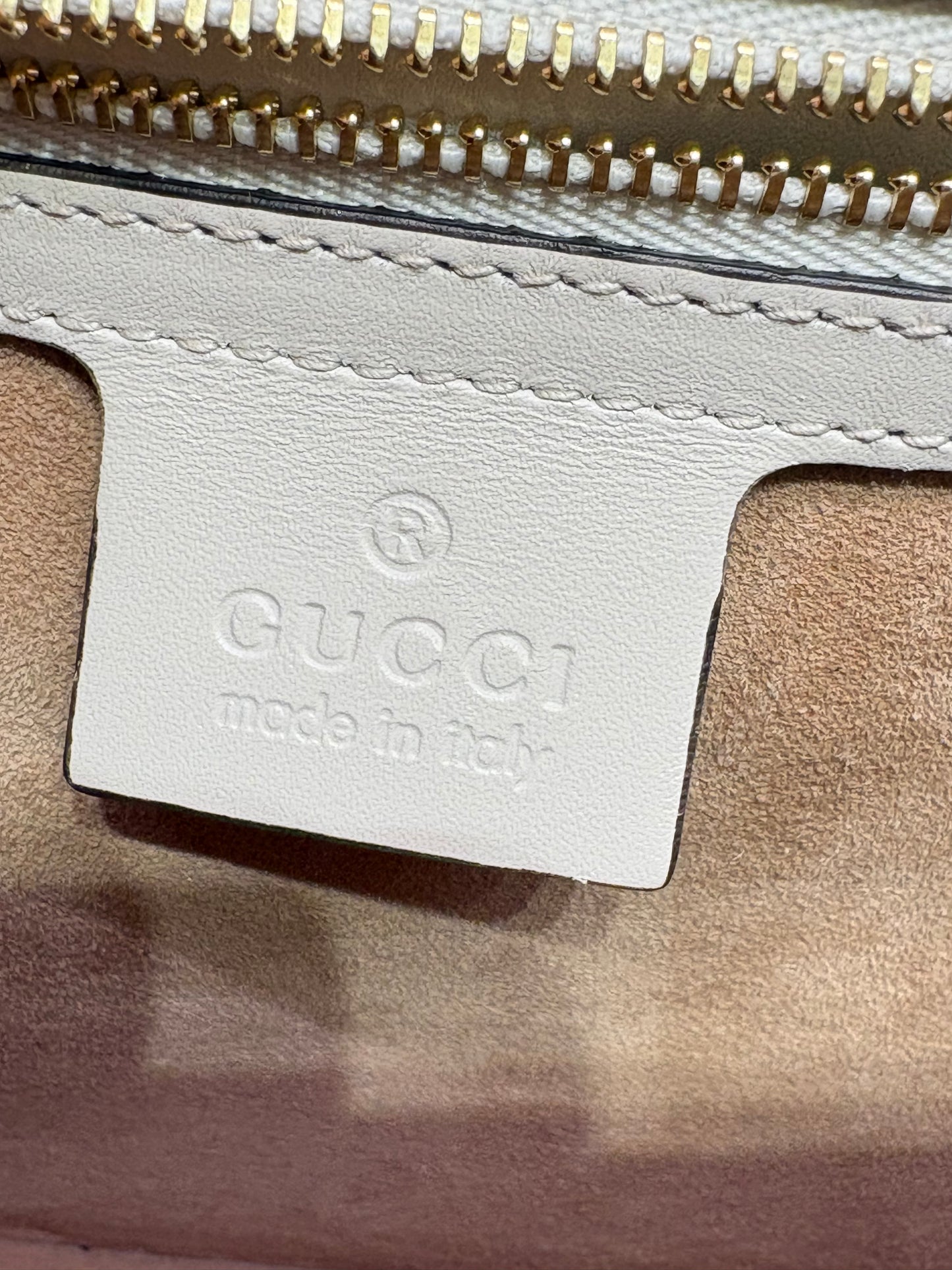Gucci Silvye borsa in pelle bianca doppia tracolla