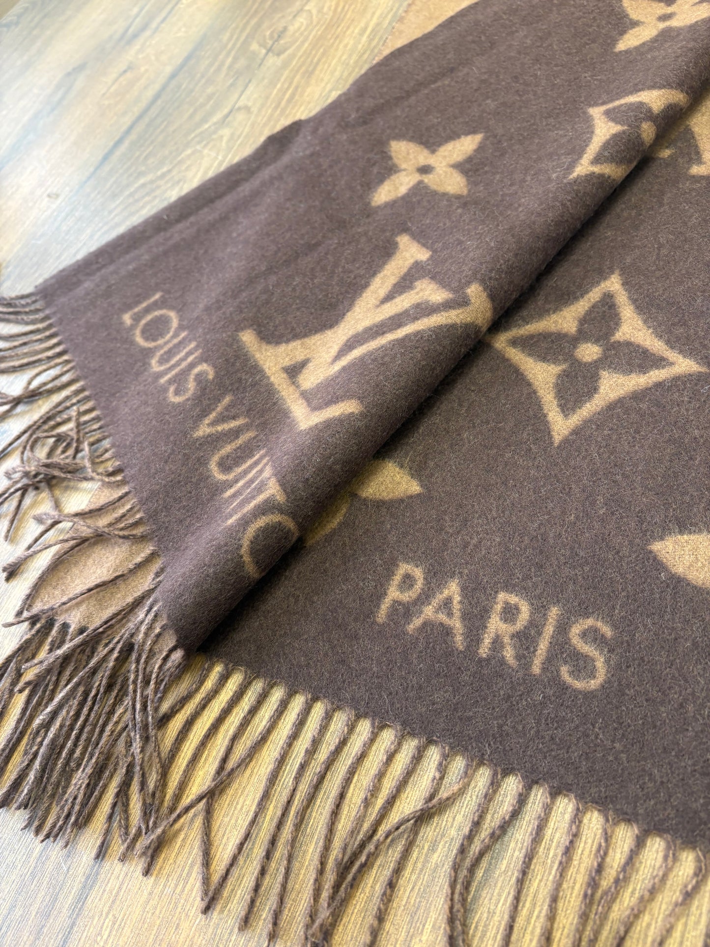 Louis Vuitton sciarpa grande Reykjavik motivo monogram Giant cashmere nuova