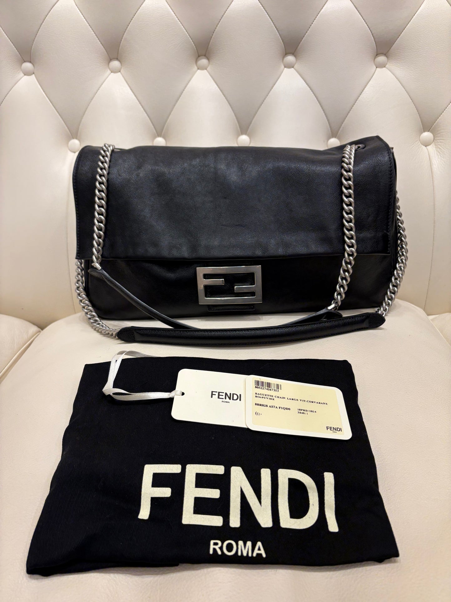 Fendi baguette Chain large in pelle