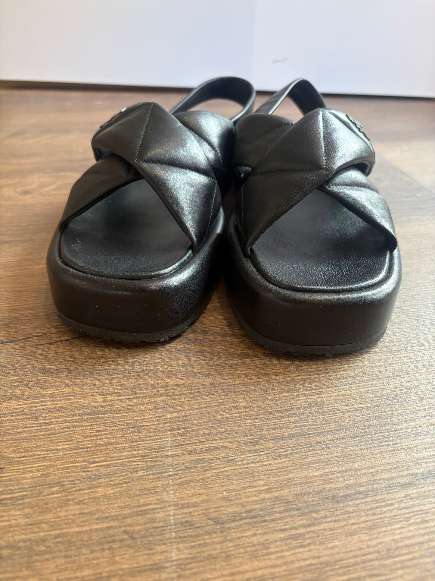 Prada sandali in nappa con zeppa n.41