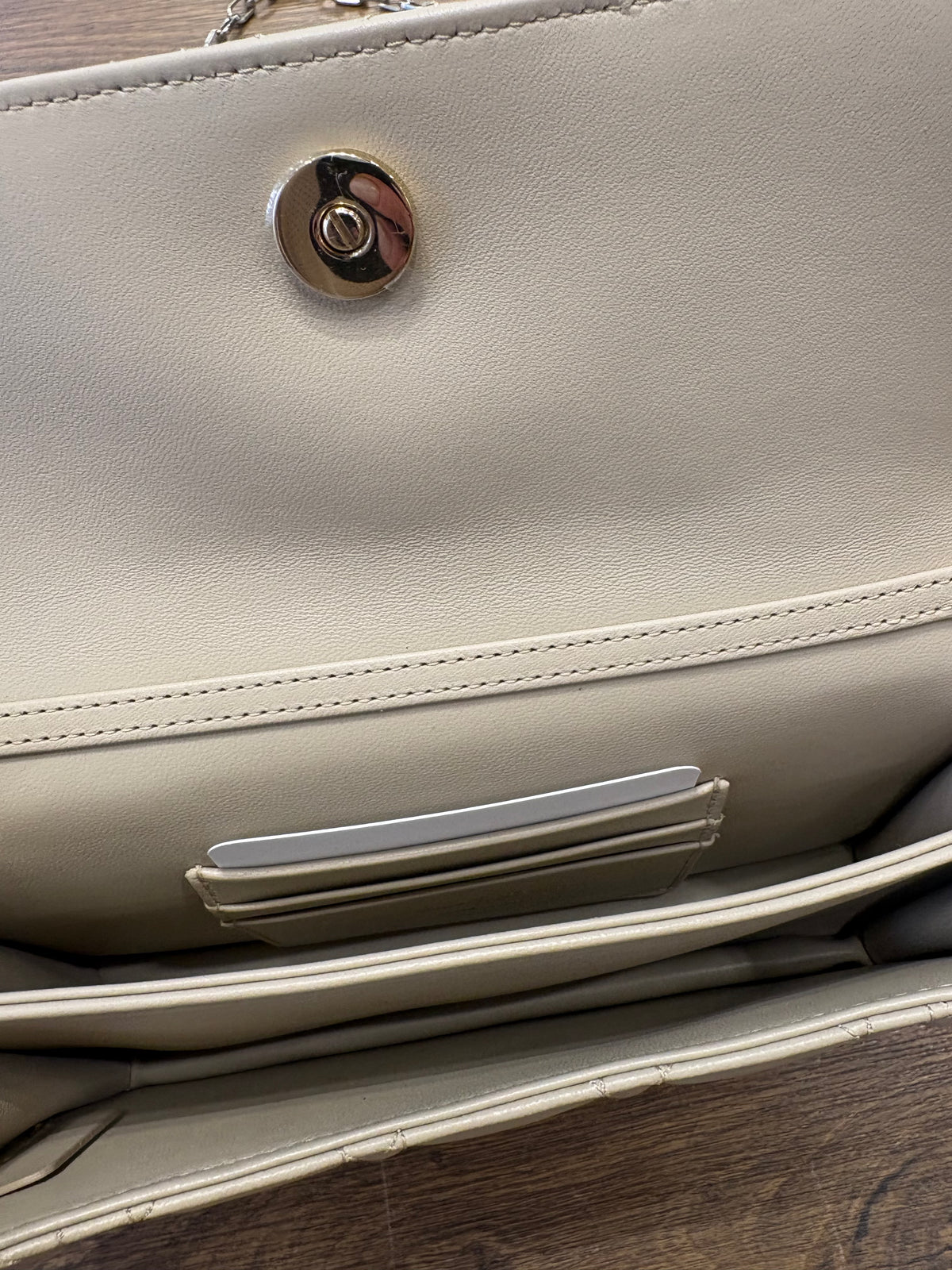 Dior mini borsa My Dior in pelle di agnello Cannage beige. Nuovo